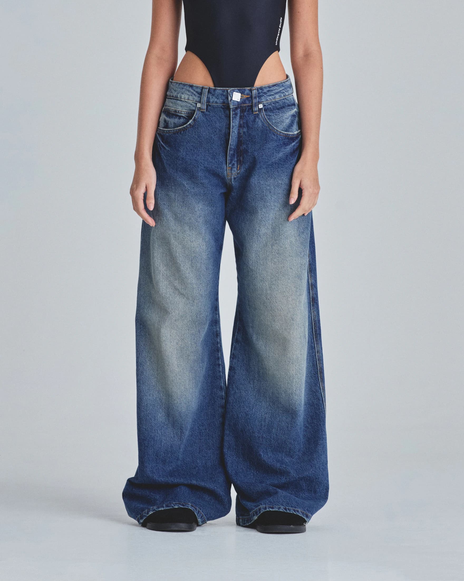 W Line Basic Wide Jeans Mid Blue - imagen 2