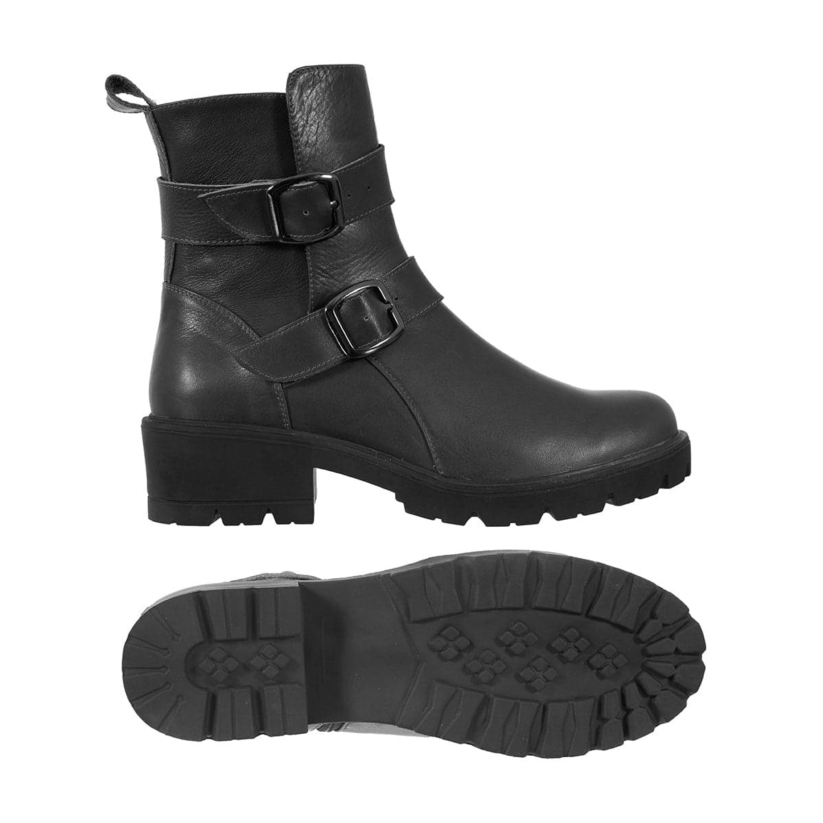 Botas Correas Mujer Cuero Negro - imagen 4