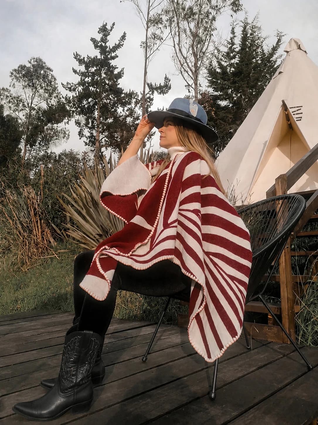 Poncho Natura - Rojo. - imagen 2