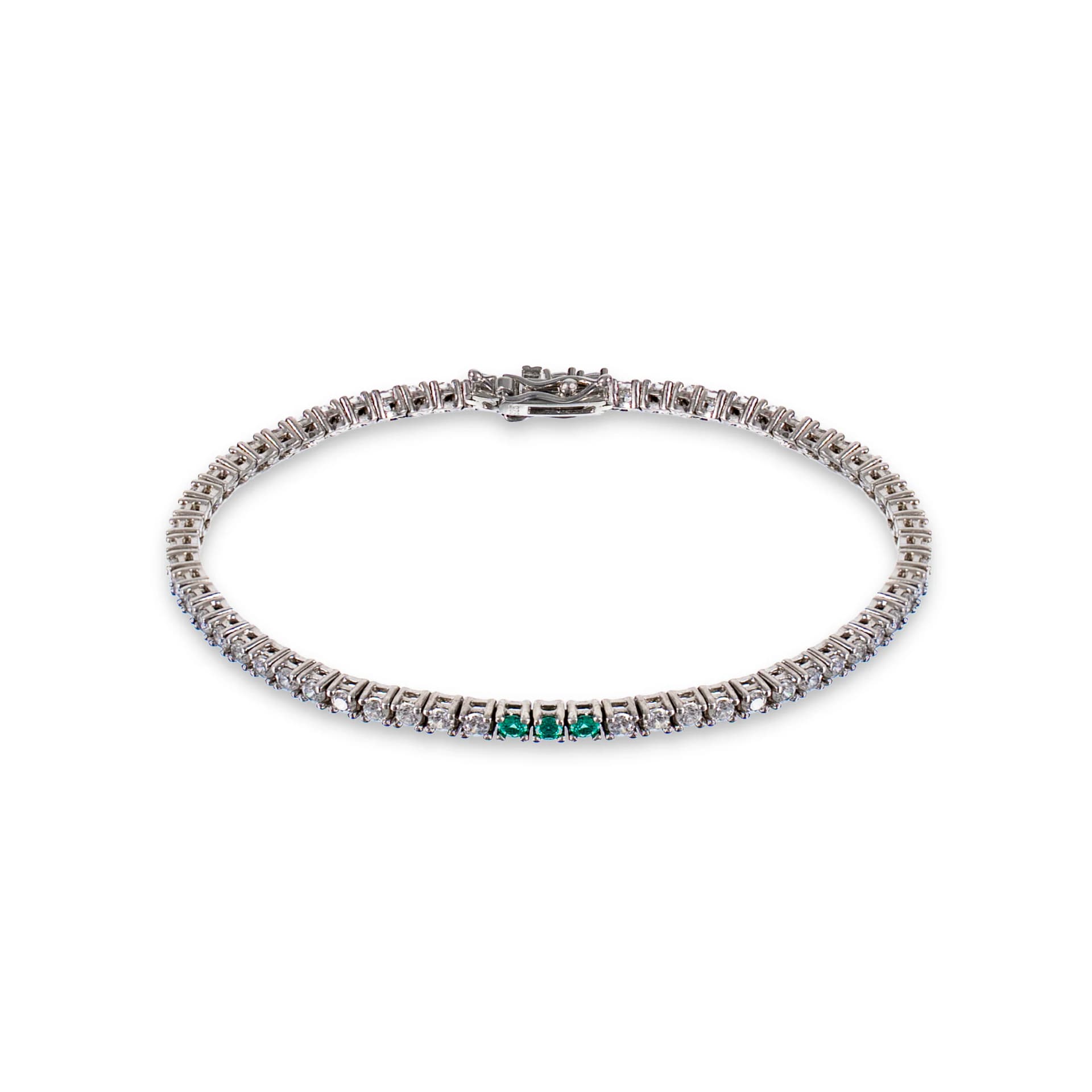 THE TRACE THREE | PULSERA EN PLATA 925 CON TRES ESMERALDAS - imagen 3