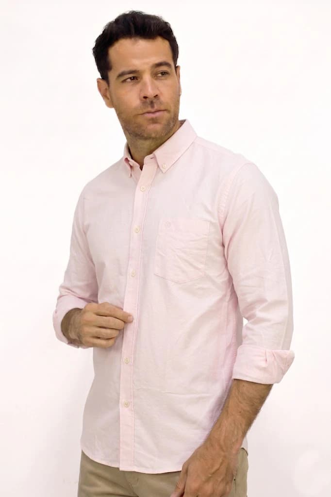 CAMISA MANGA LARGA ROSA PARA HOMBRE - imagen 2