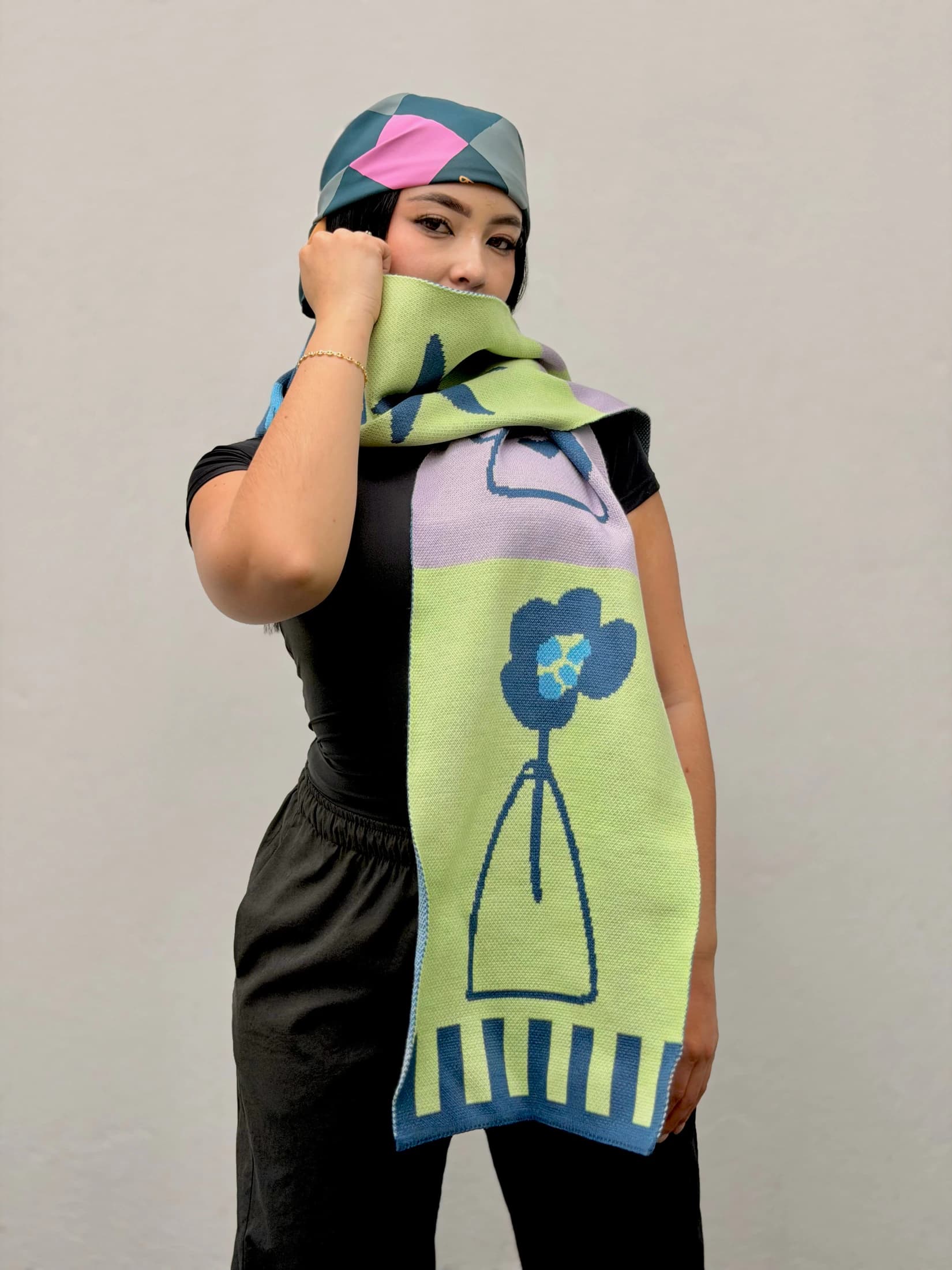 Bufanda azul figuras