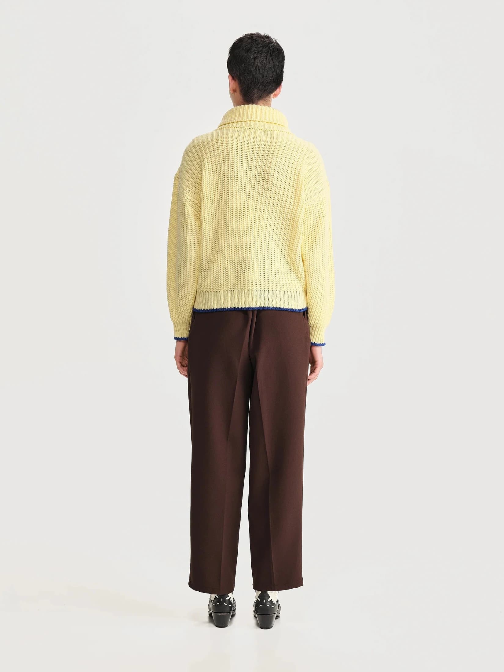 Saco Cuello Tortuga Inglés Amarillo/azul Mujer - imagen 4