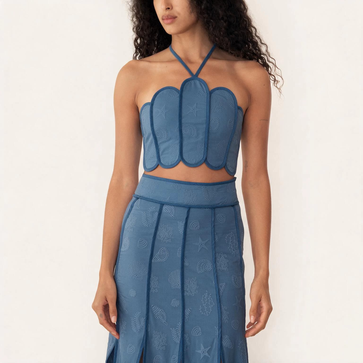 LENNY TOP (COQUINA DEEP SEA BLUE SEASHELLS - imagen 2