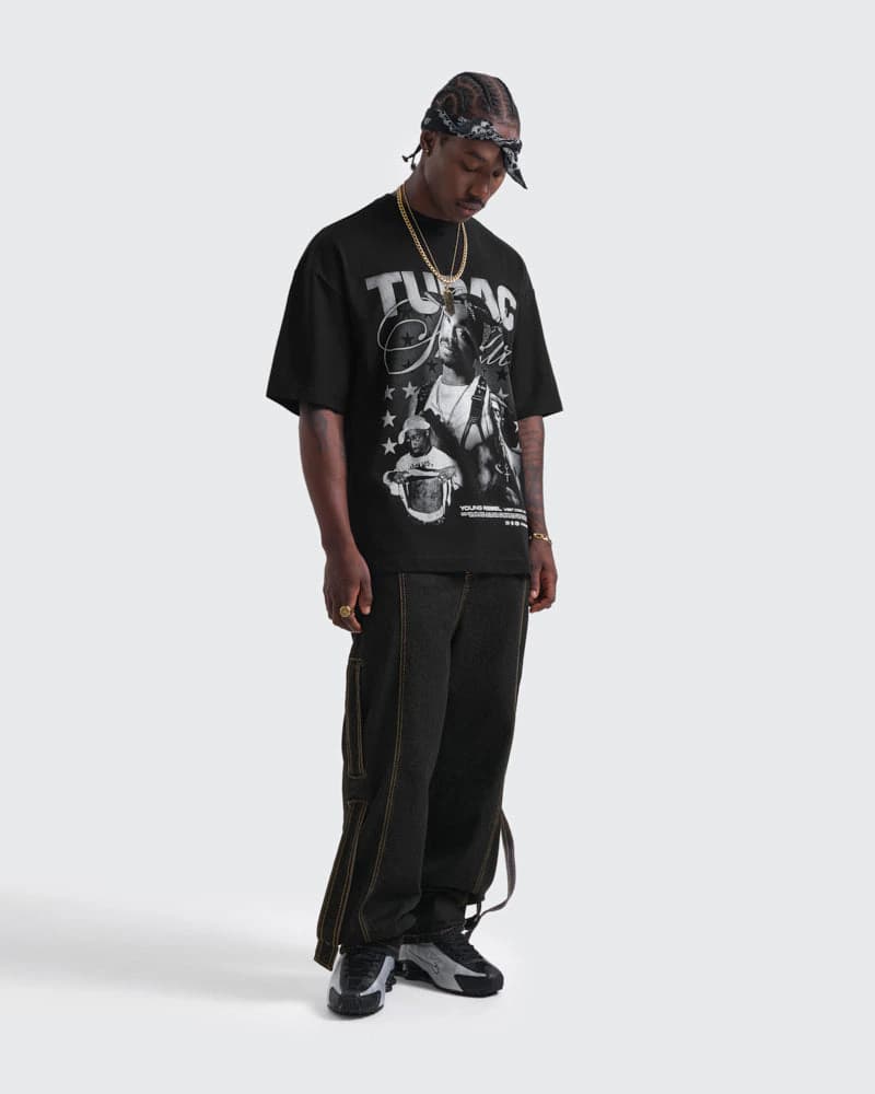 Camiseta Negra Oversize Thug Life - imagen 5