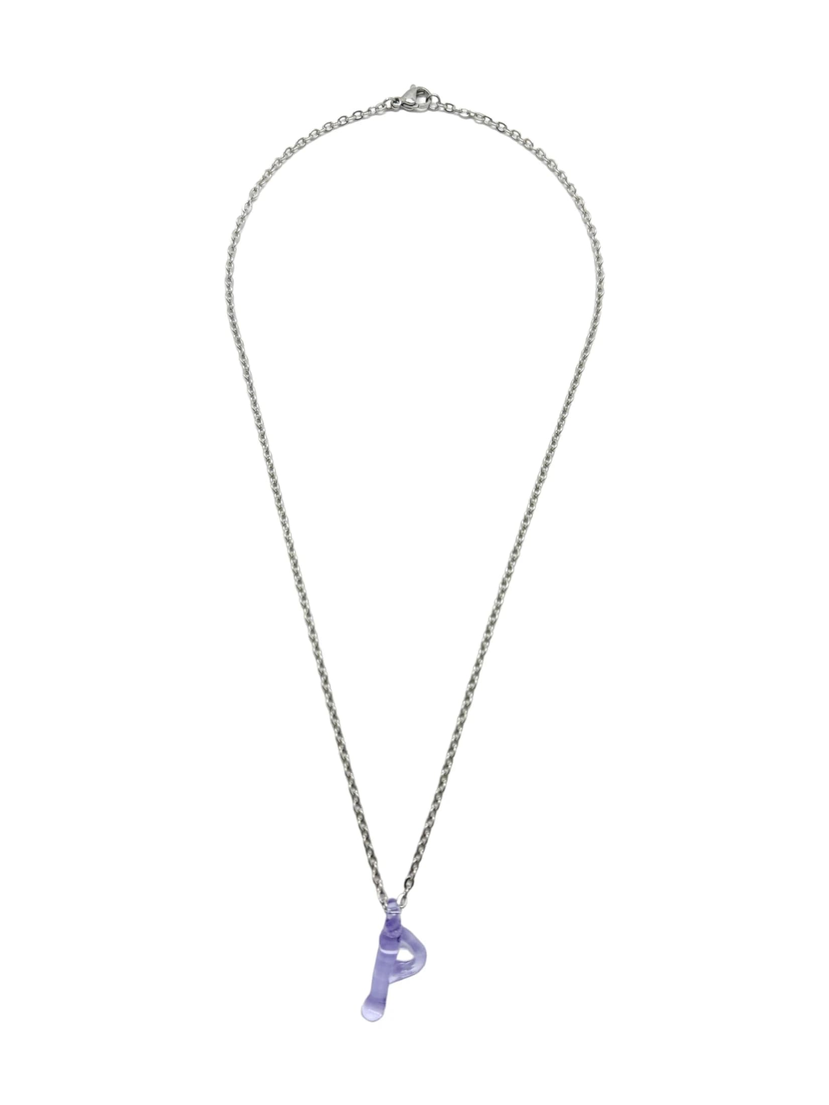 purpple glass necklace 1 letter - imagen 22