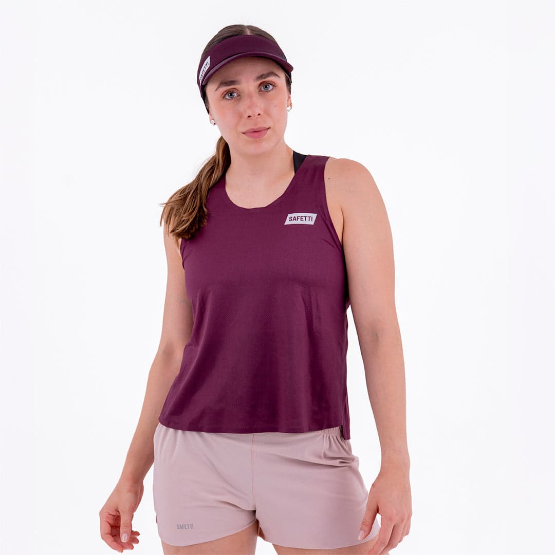 CAMISETA RUNNING MANGA SISA LEVIT CIRUELA PARA MUJER - imagen 1