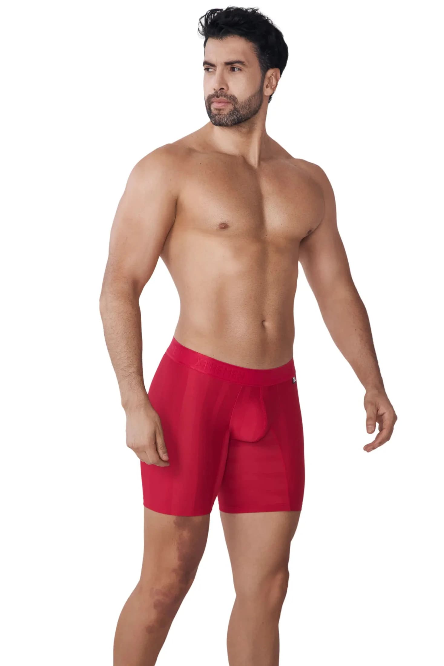 BOXER MICROFIBRA DESAGUJADO MALLA ROJO - imagen 2