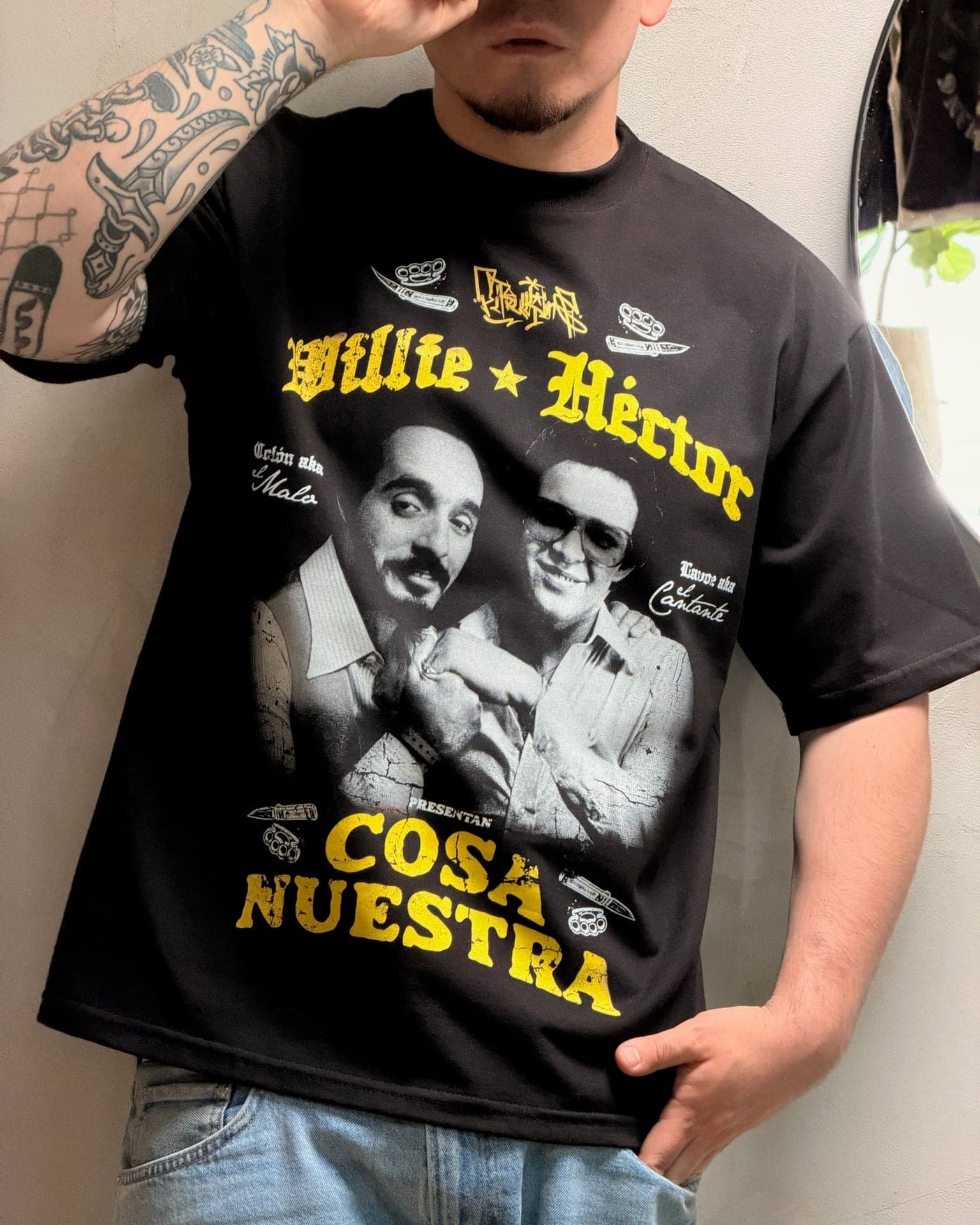 Camiseta Oversize Cosa Nuestra Negra - imagen 3