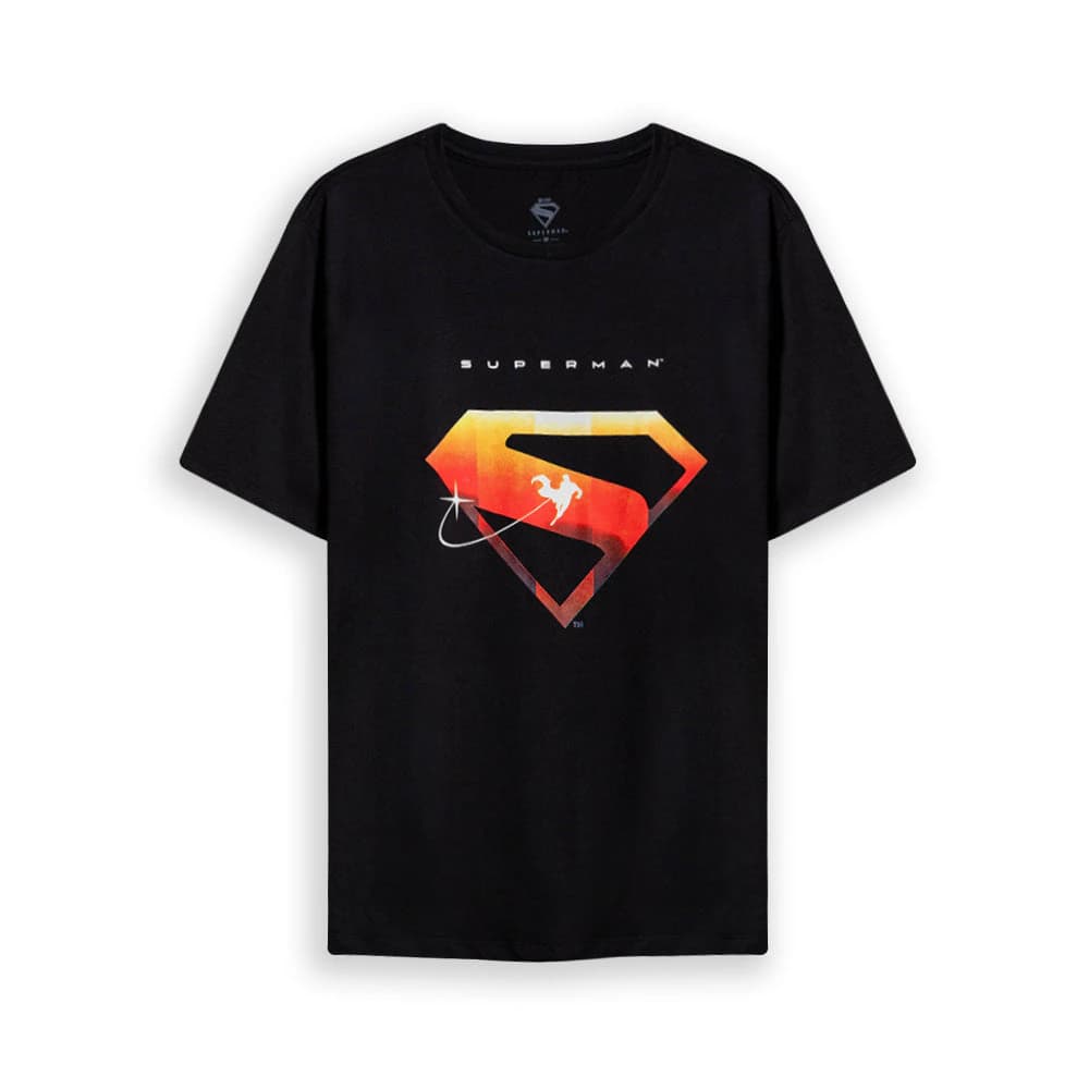 CAMISETA CUELLO REDONDO SUPERMAN 2025 NEGRO