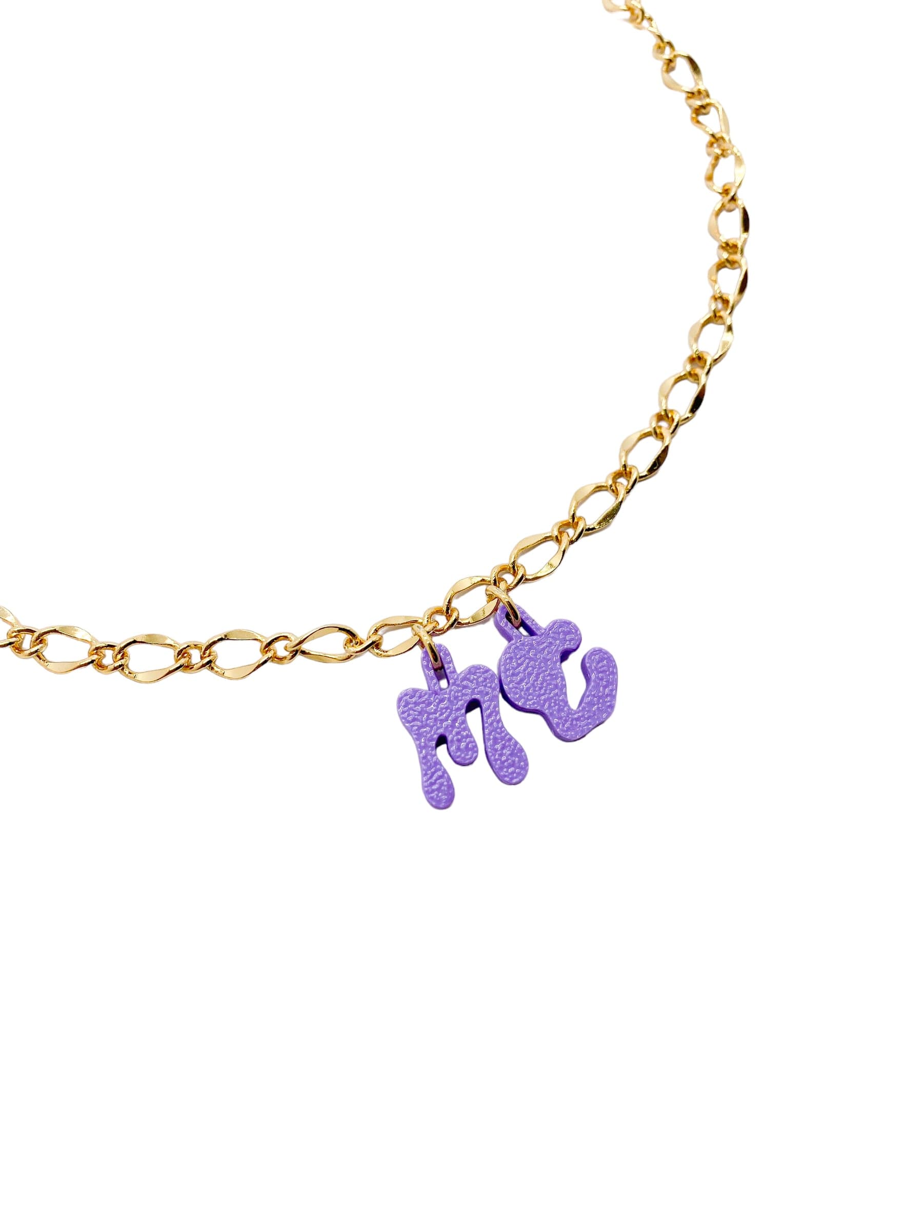 3D custom necklace 2 letters - imagen 2