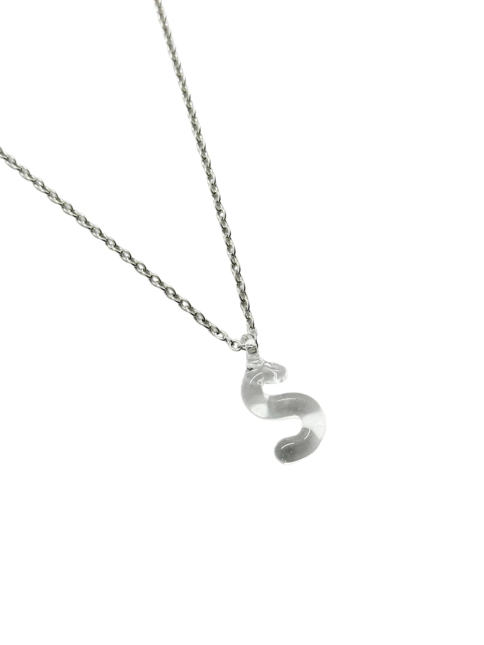 clear glass necklace 1 letter - imagen 22