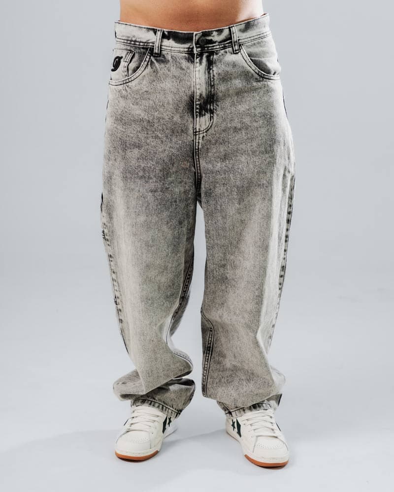 Jeans Baggy Básico Gris Lavado - imagen 3
