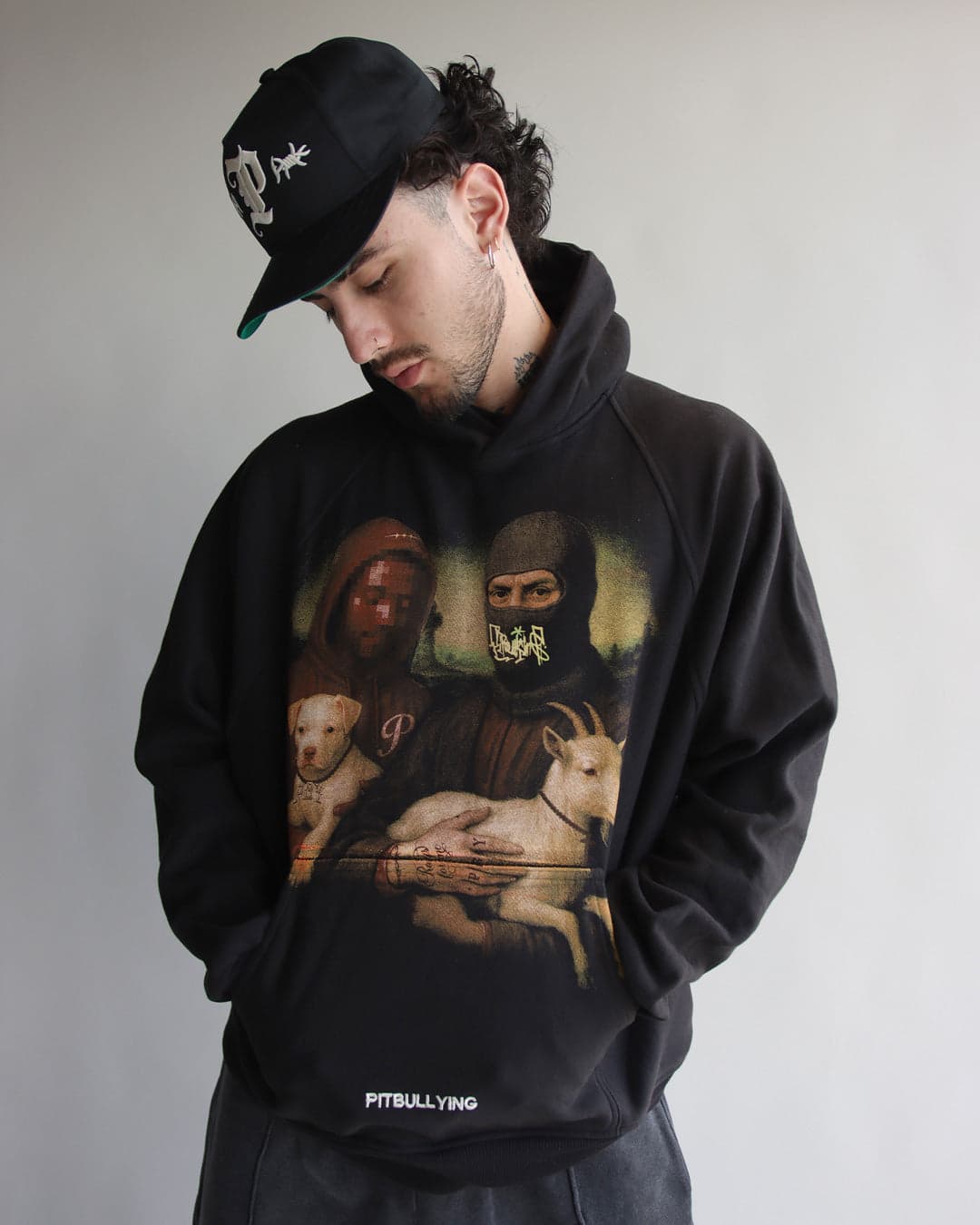 HOODIE OVERSIZE Goat Negro - imagen 2