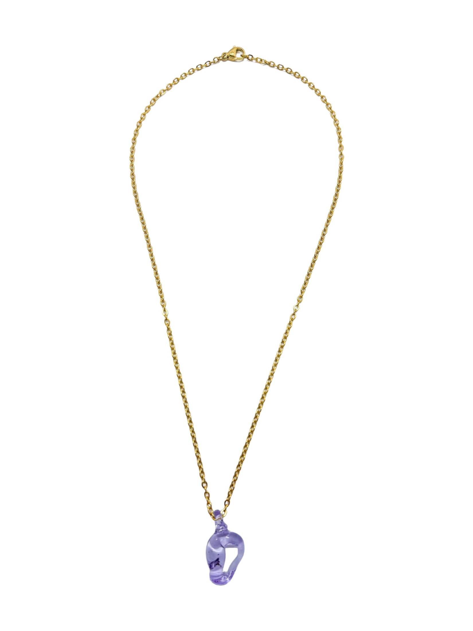 purpple glass necklace 1 letter - imagen 5
