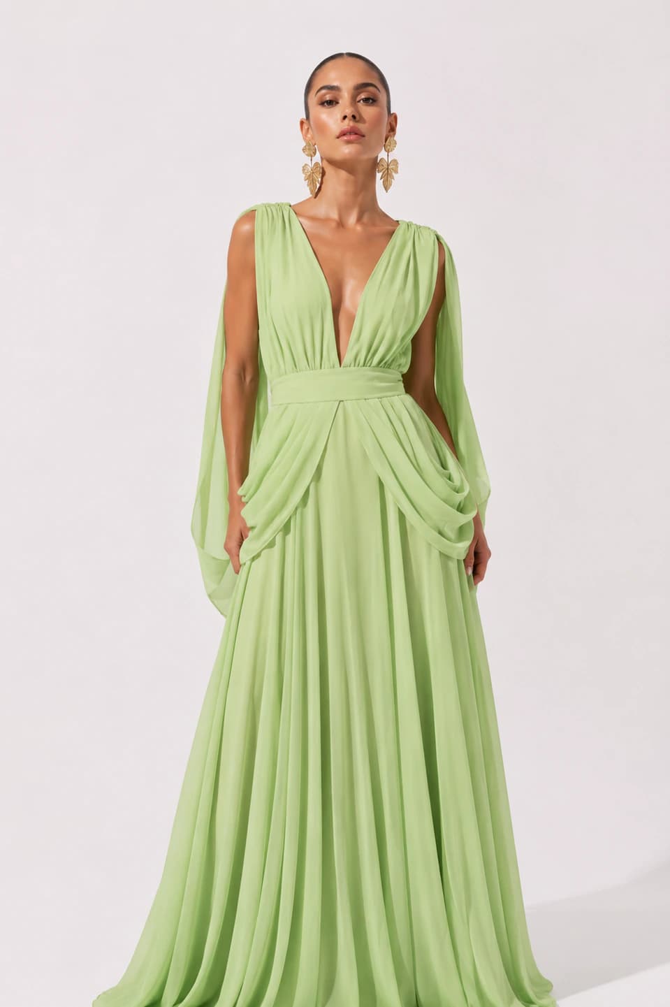 Vestido Hinora Verde Limon - imagen 3