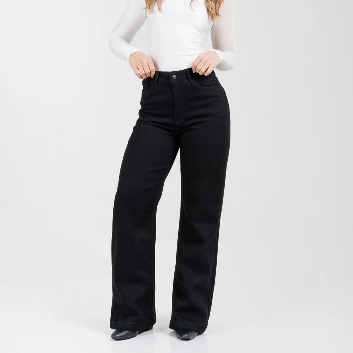 Jean Wide Leg Negro Ax-3174 Licrado - imagen 2