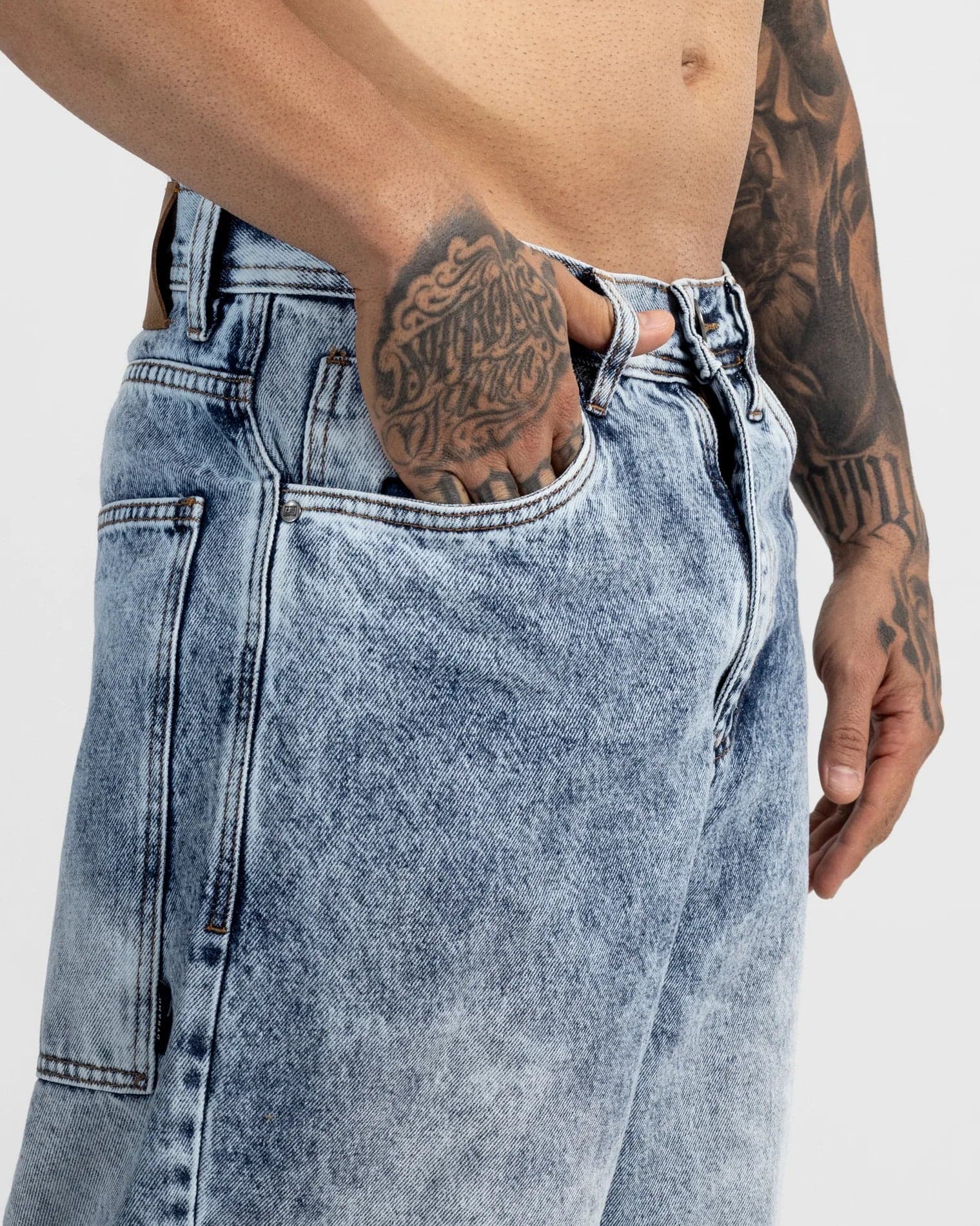 Jeans Azul Baggy Ice Washed - imagen 5