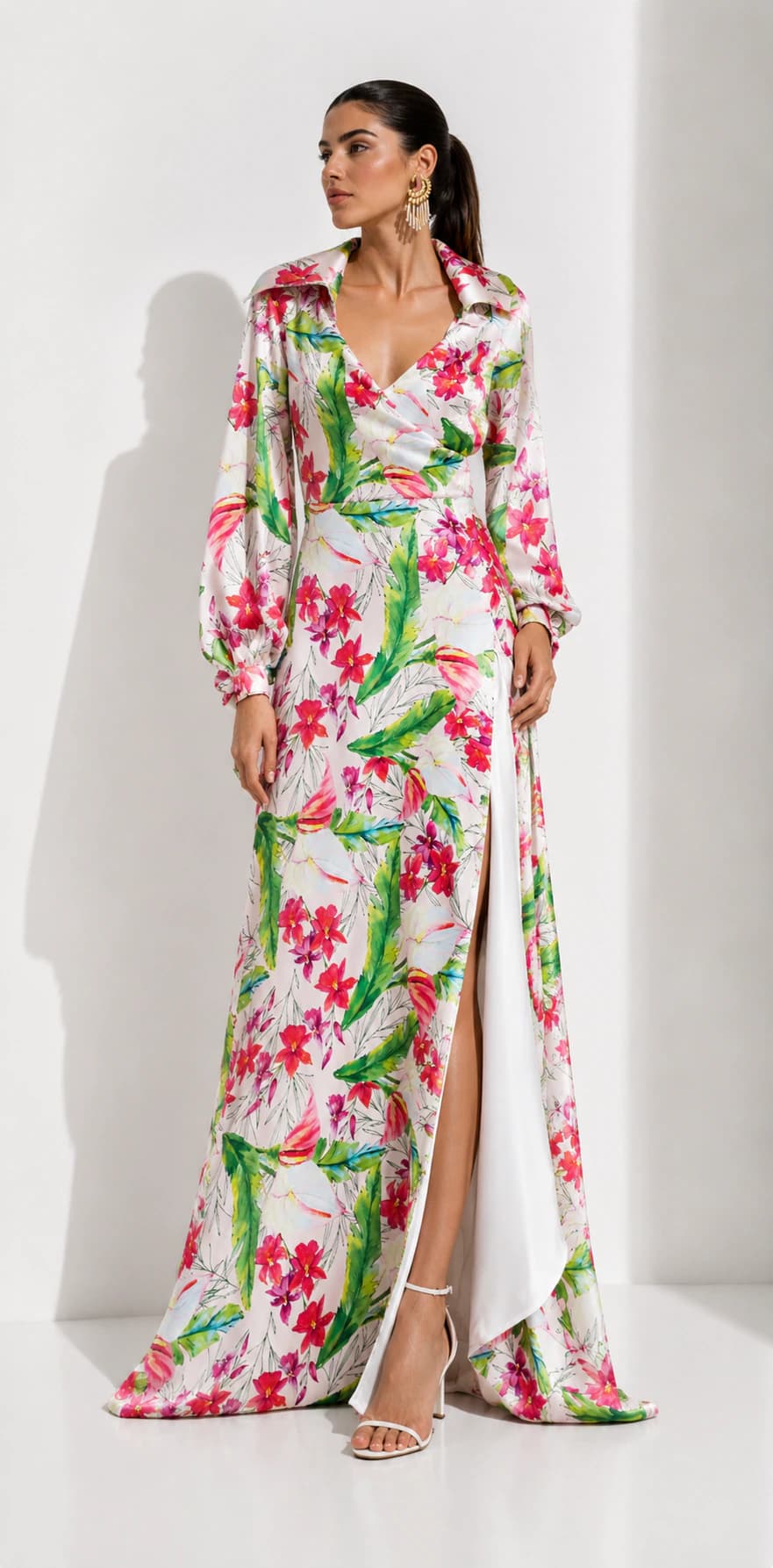 Vestido Balisia Flores Fondo Rosa - imagen 1