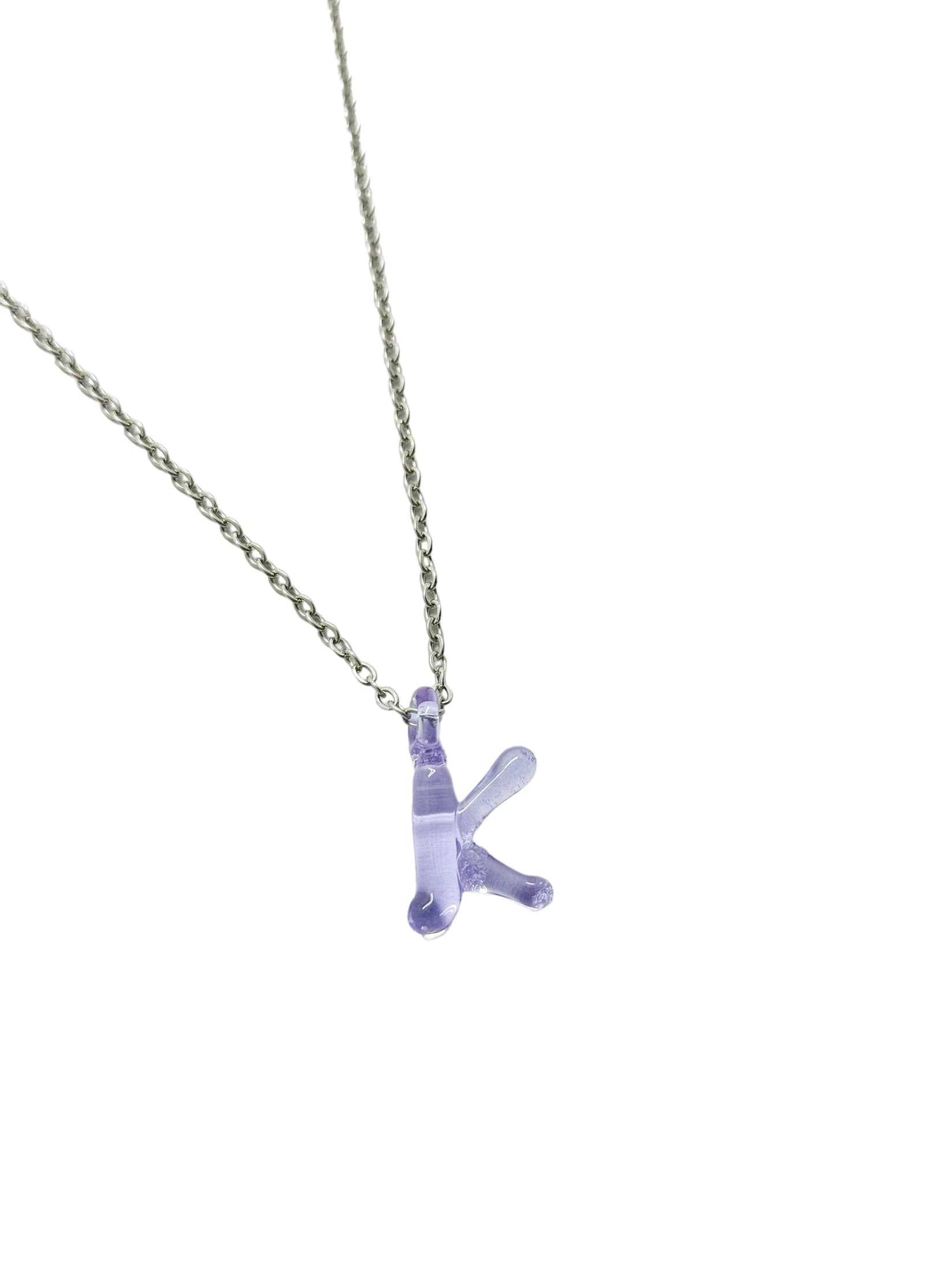 purpple glass necklace 1 letter - imagen 12