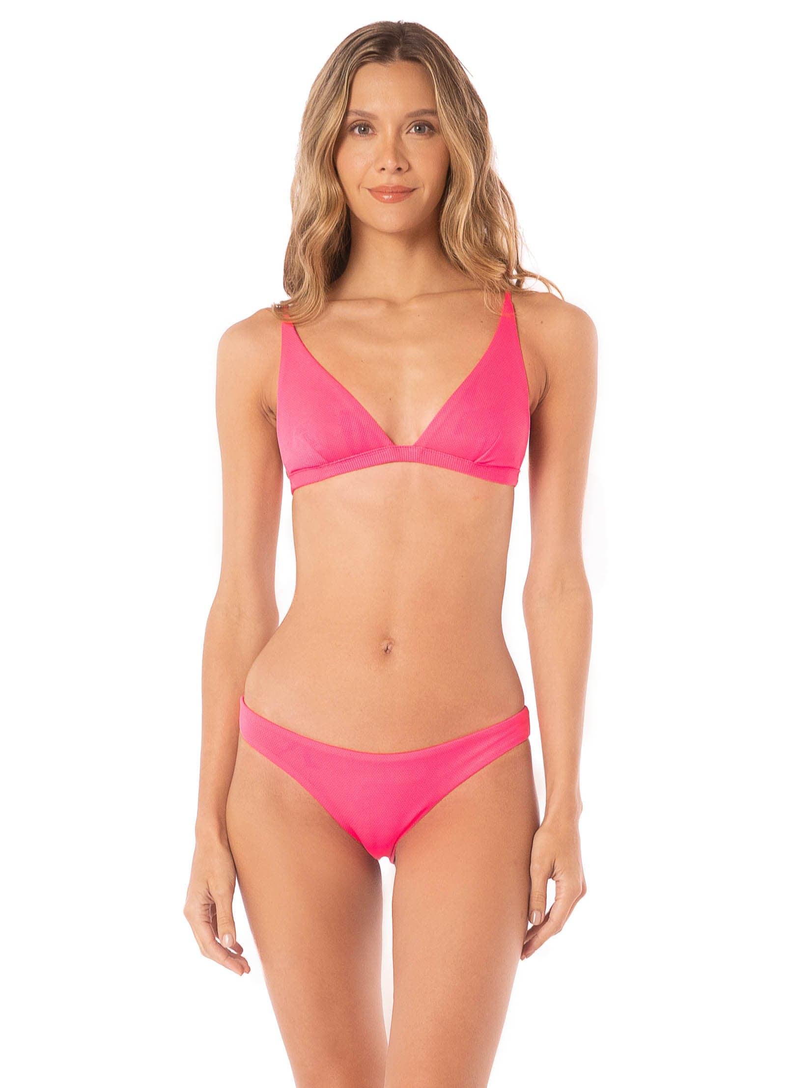 Maaji Fuchsia Dianthus ivy fixed triangle bikini top - imagen 2