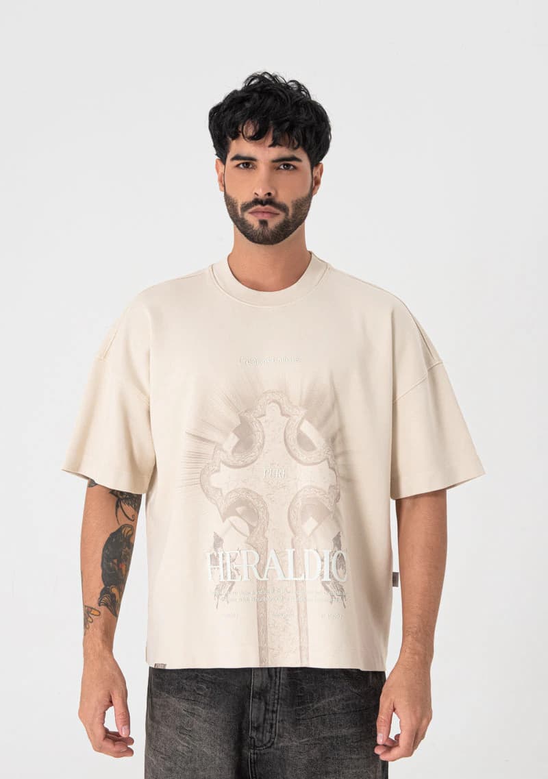 Heraldic Cream Rood T-shirt - imagen 2
