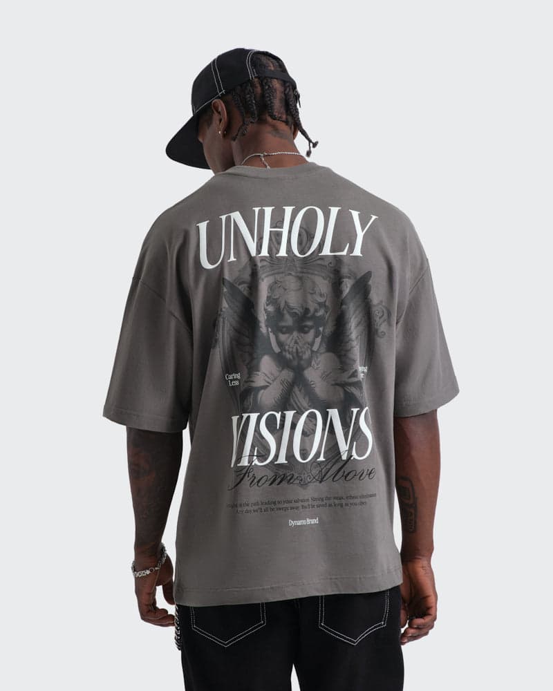 Camiseta Gris Oversize Unholy Visions - imagen 1