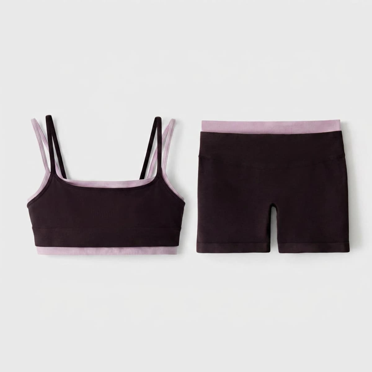 Top + biker deportivo seamless vinotinto mujer