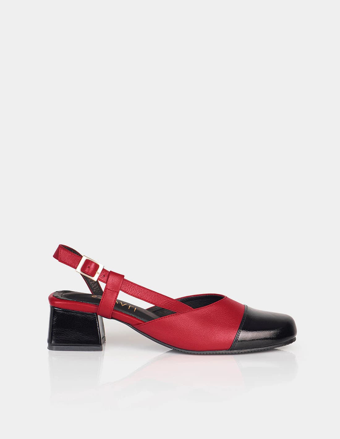 Zapato Slingback Kora Negro x Rojo - imagen 1
