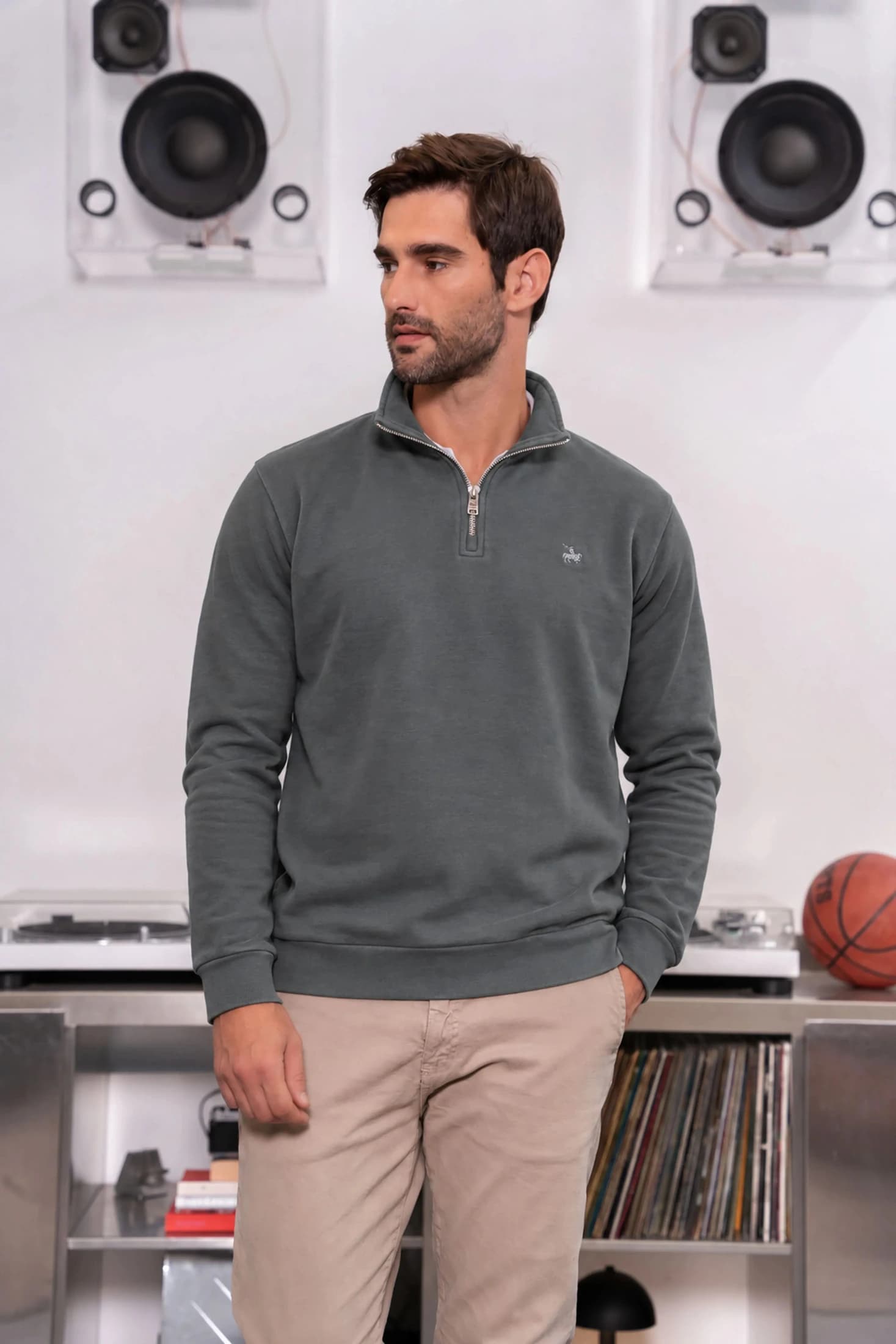 Halfzip Premium Comfy Hombre Gris - imagen 3