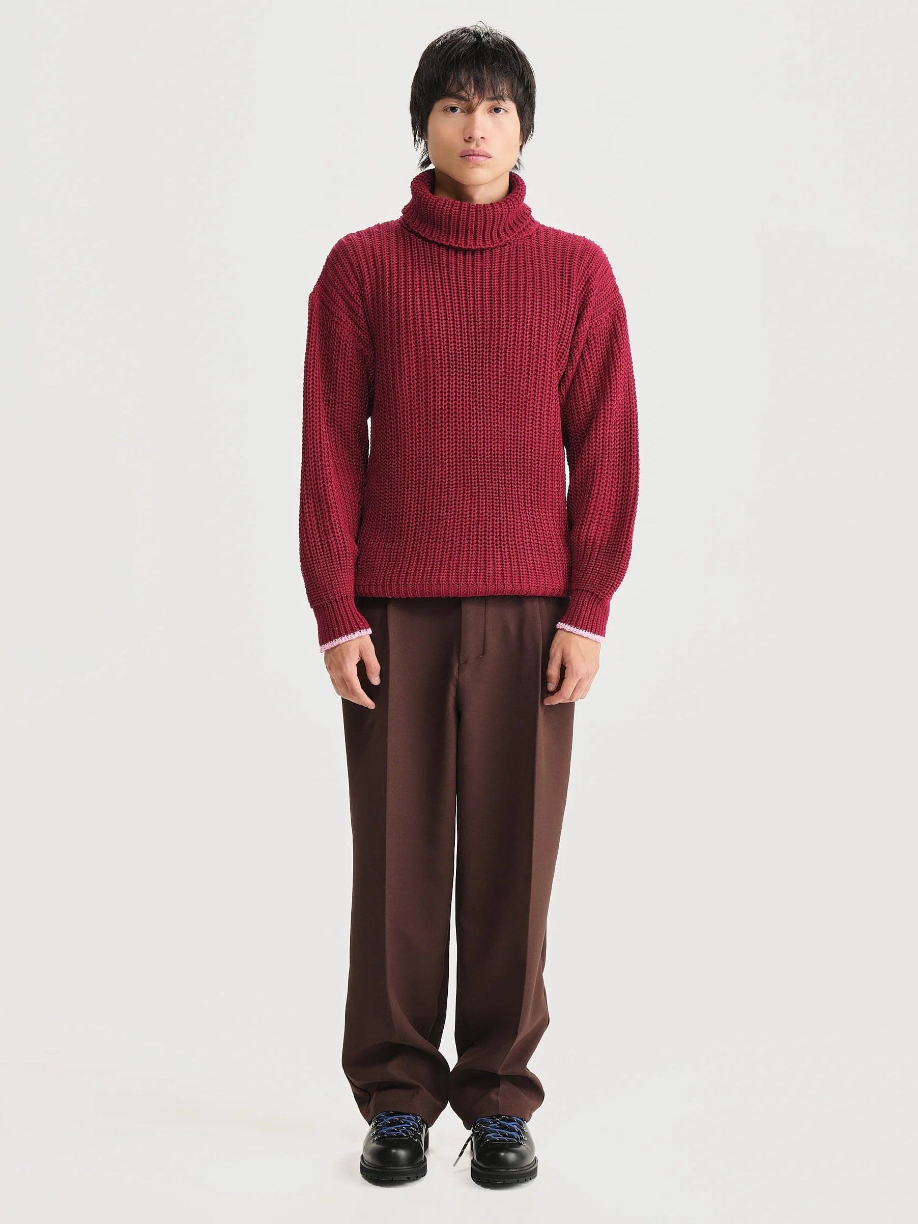 Saco Cuello Tortuga Inglés Rojo/rosado Hombre - imagen 1