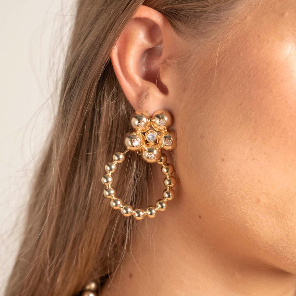 Aretes Florecer Maxi Oro - imagen 2