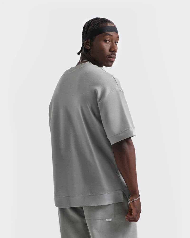Camiseta Básica Oversize 300 Gramos Gris - imagen 3