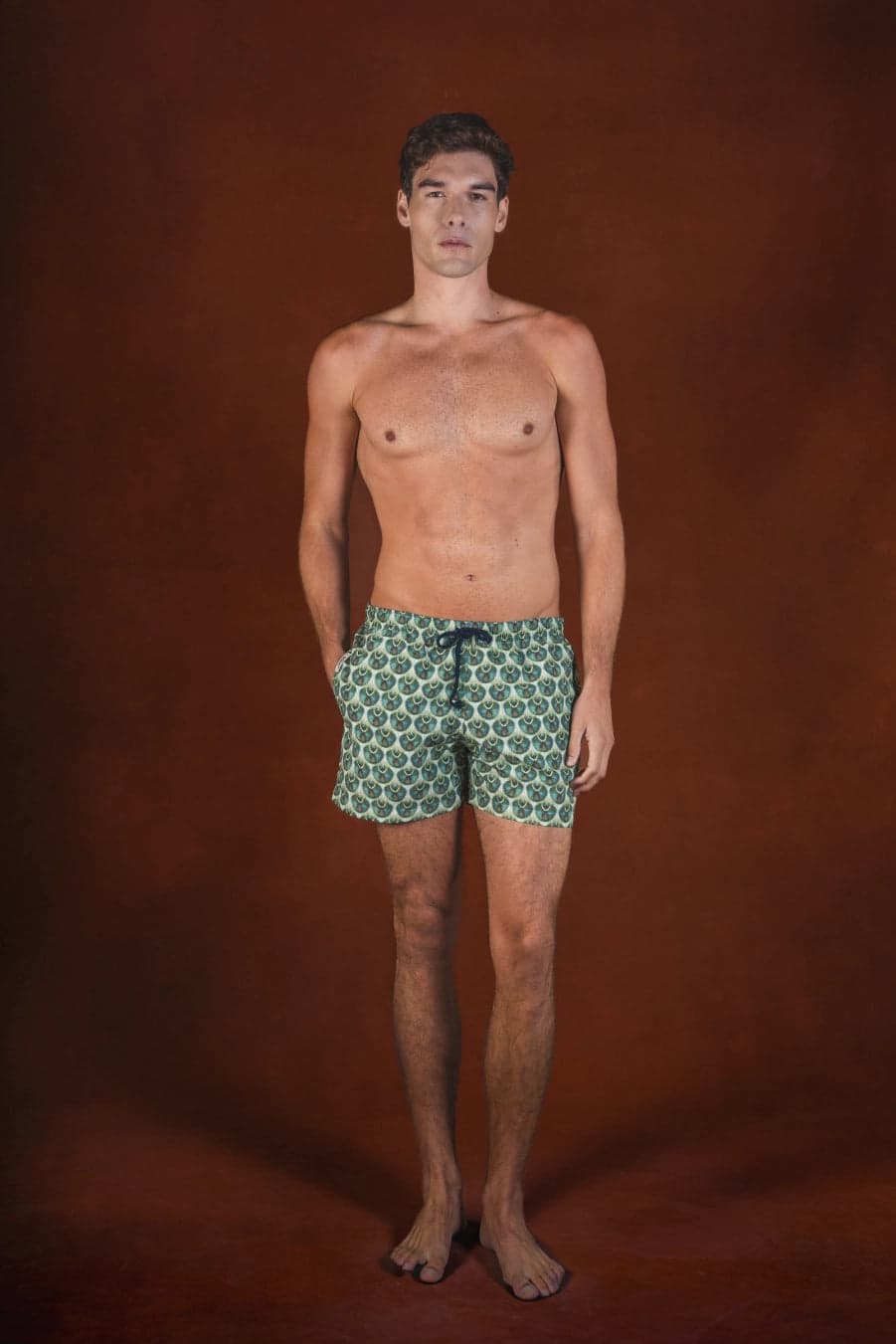 Men's Aridis polyester swim trunks green