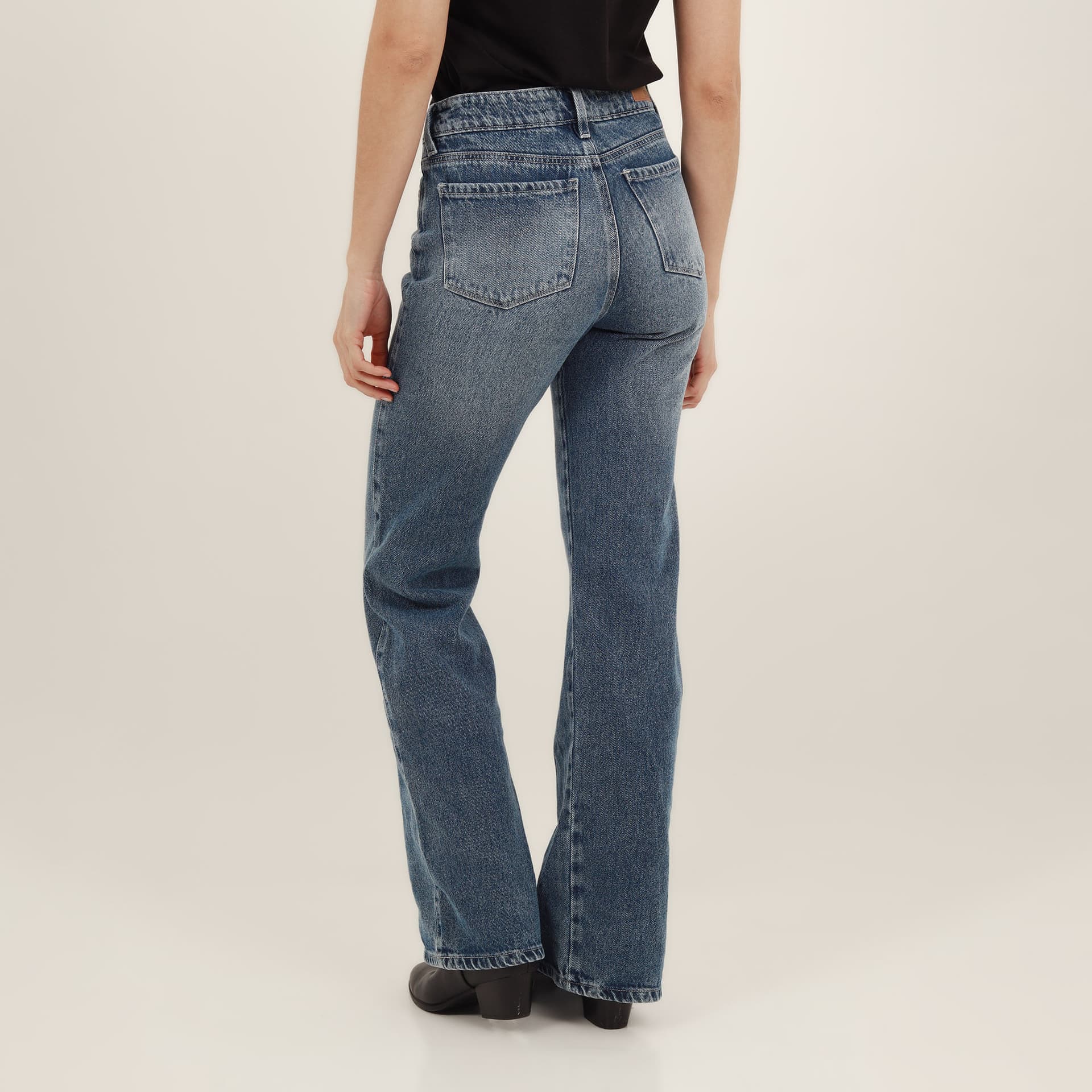 Jean mom bota flare tiro super alto - imagen 4