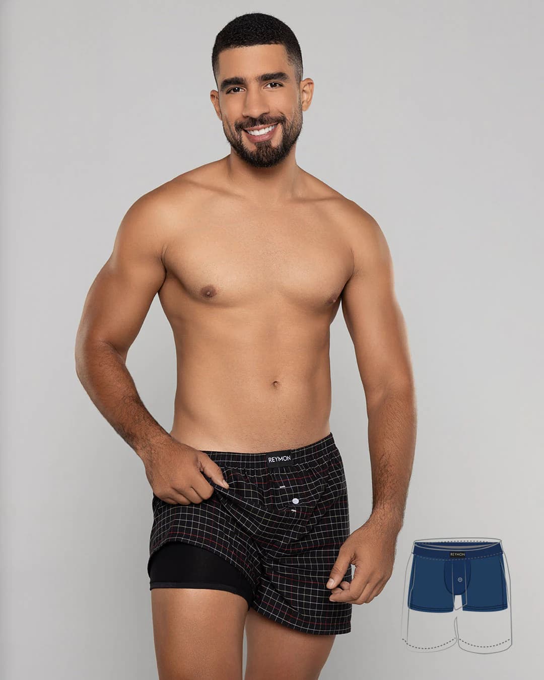 Boxer suelto con boxer interno en poliester Ref. 3052 - imagen 17