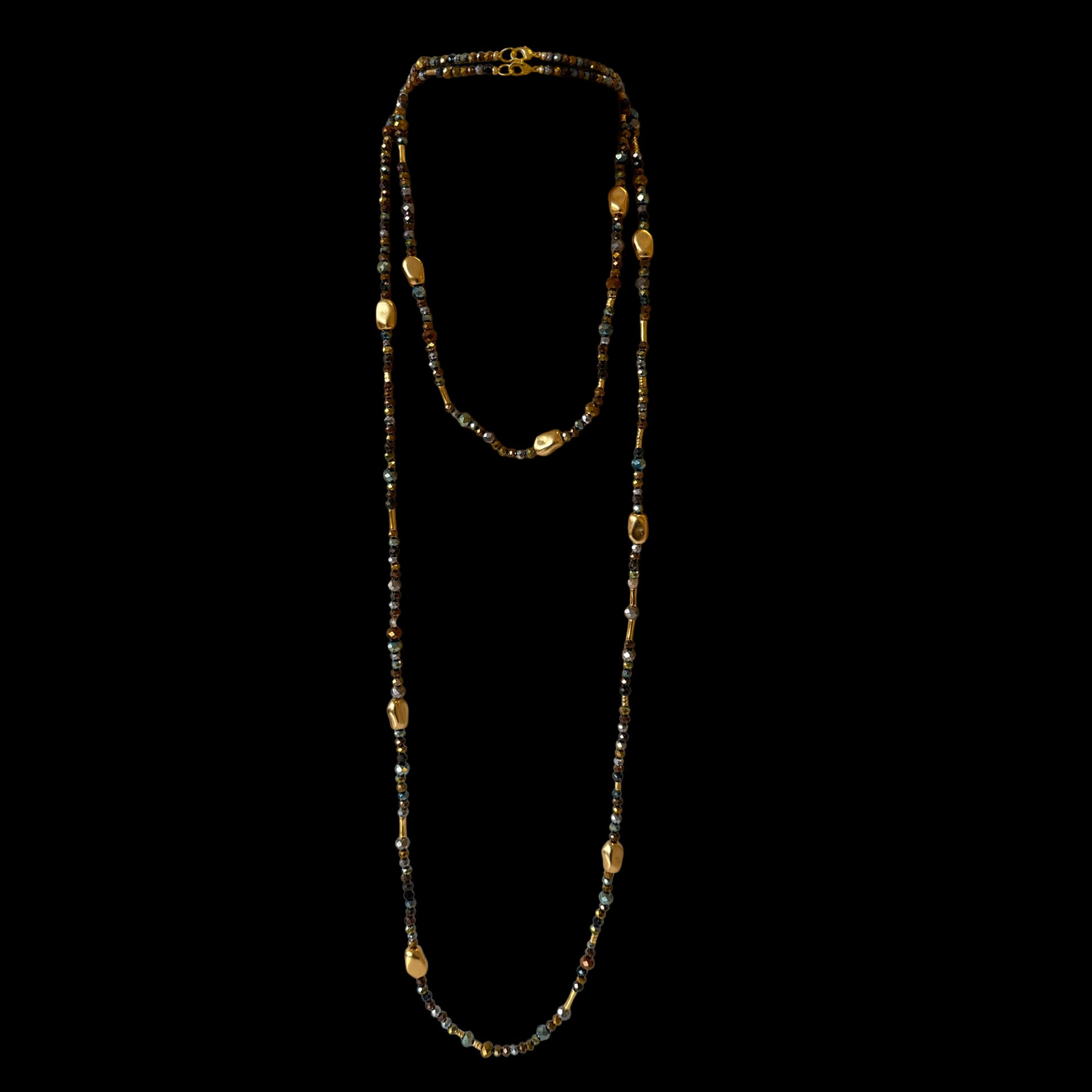 DUO NECKLACE - COCOA & GOLD - imagen 1