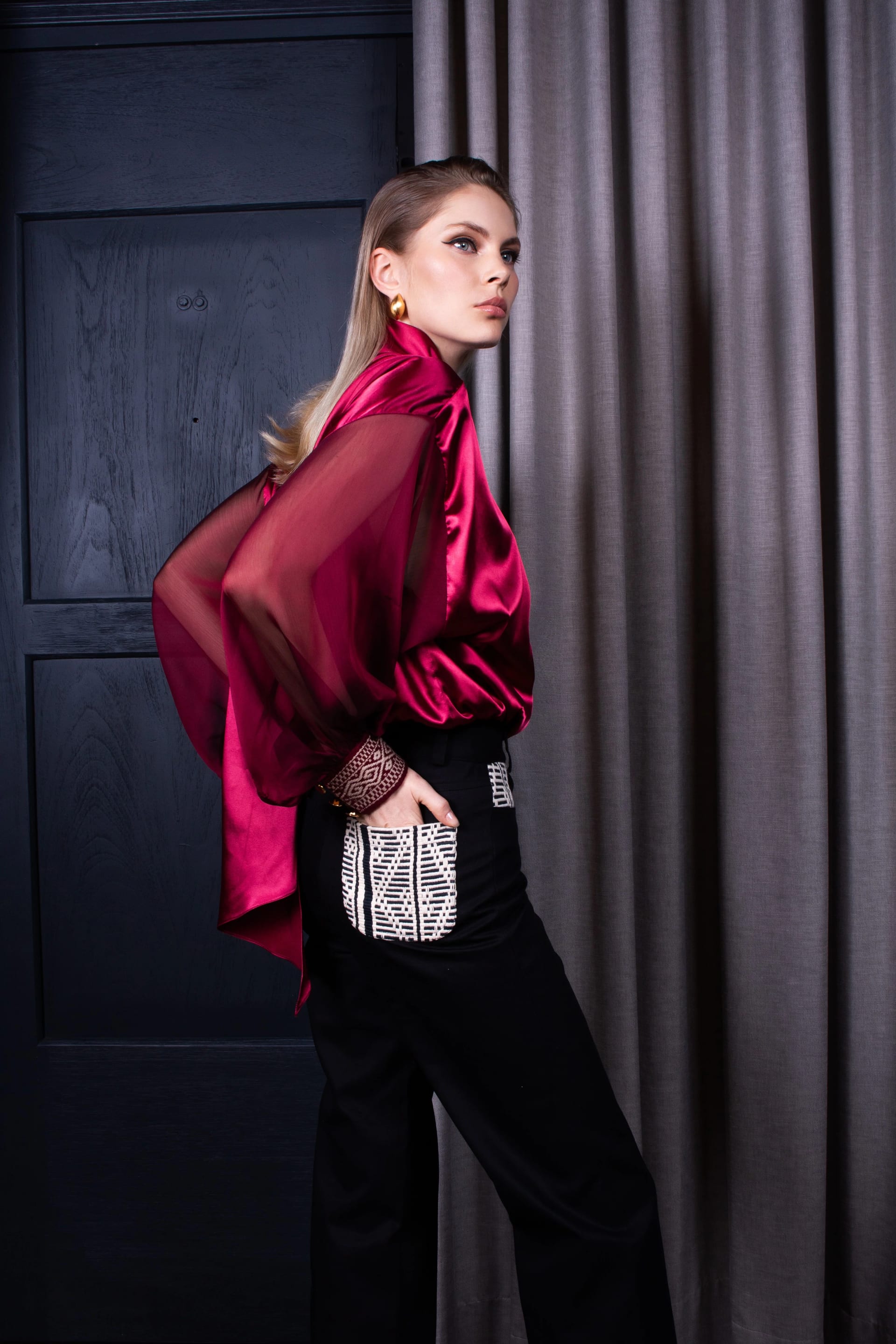 Blusa Chiffon Brisa DE Vino - imagen 3
