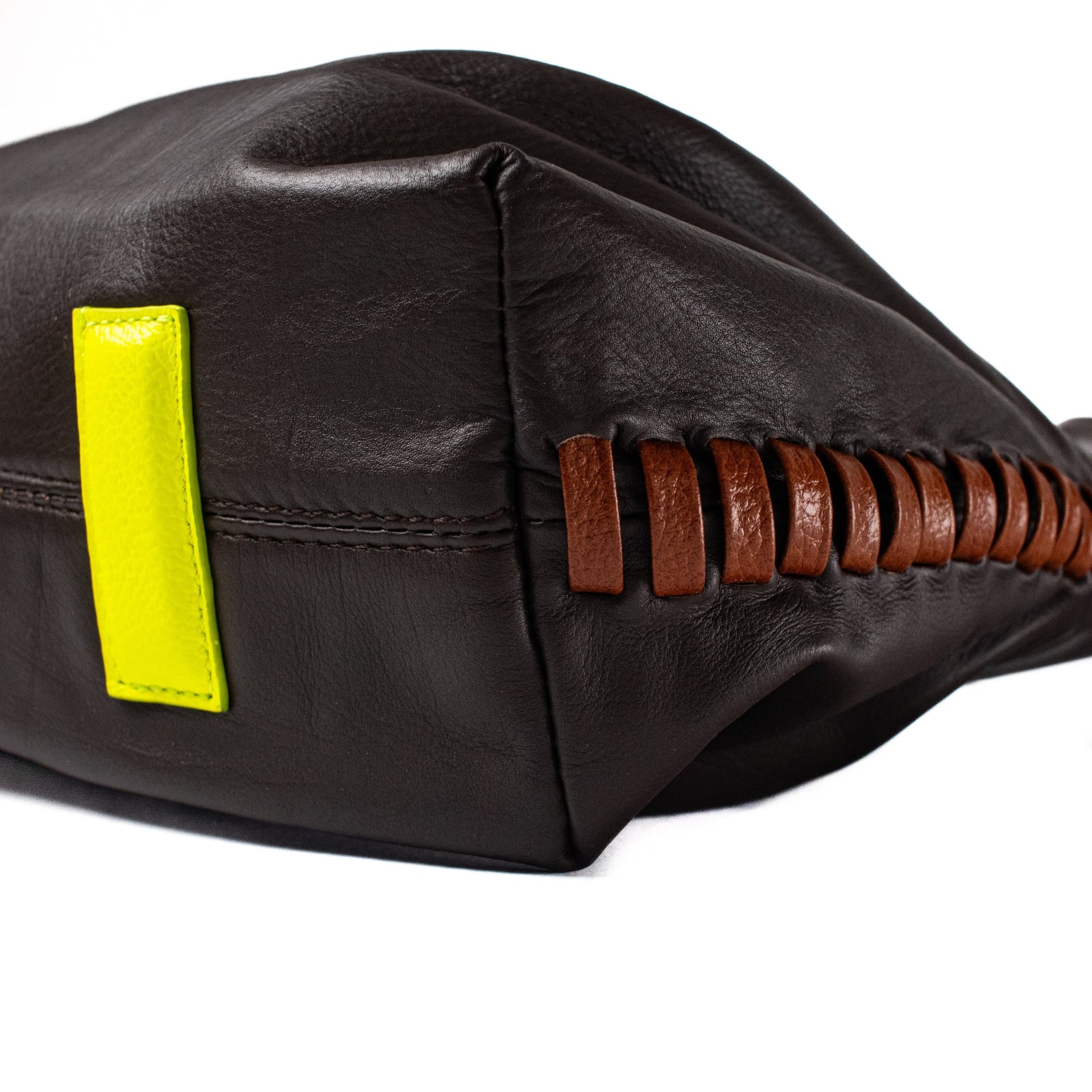 CHUNKIE baguette BAG - chocolate x honey weave - imagen 3