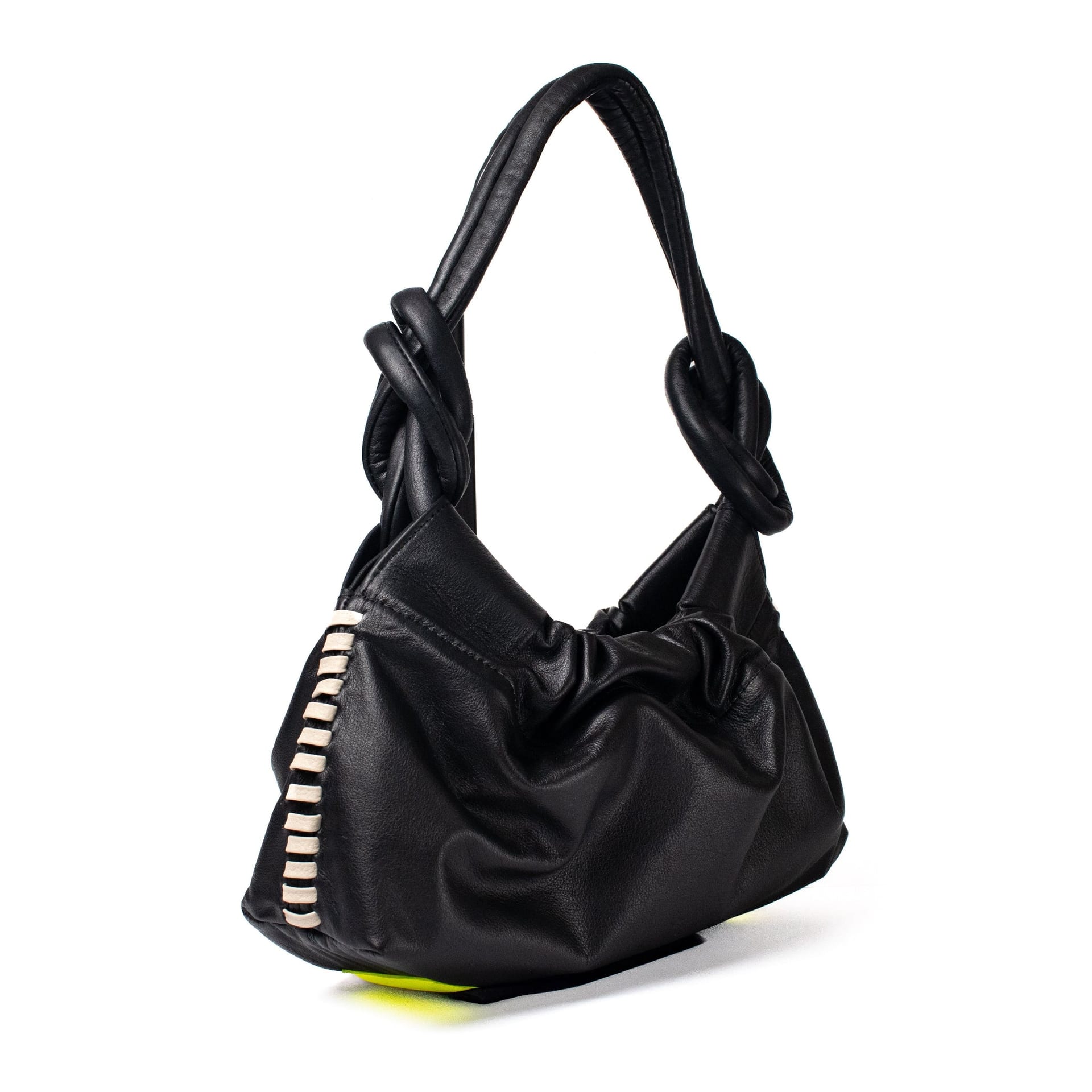 CHUNKIE baguette BAG - black x beige weave - imagen 2