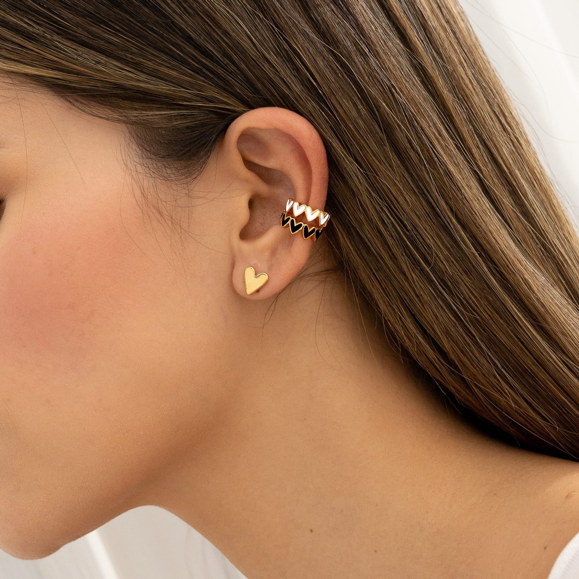 Set De Aretes 1 Par De Topos Y 2 Earcuff - imagen 2