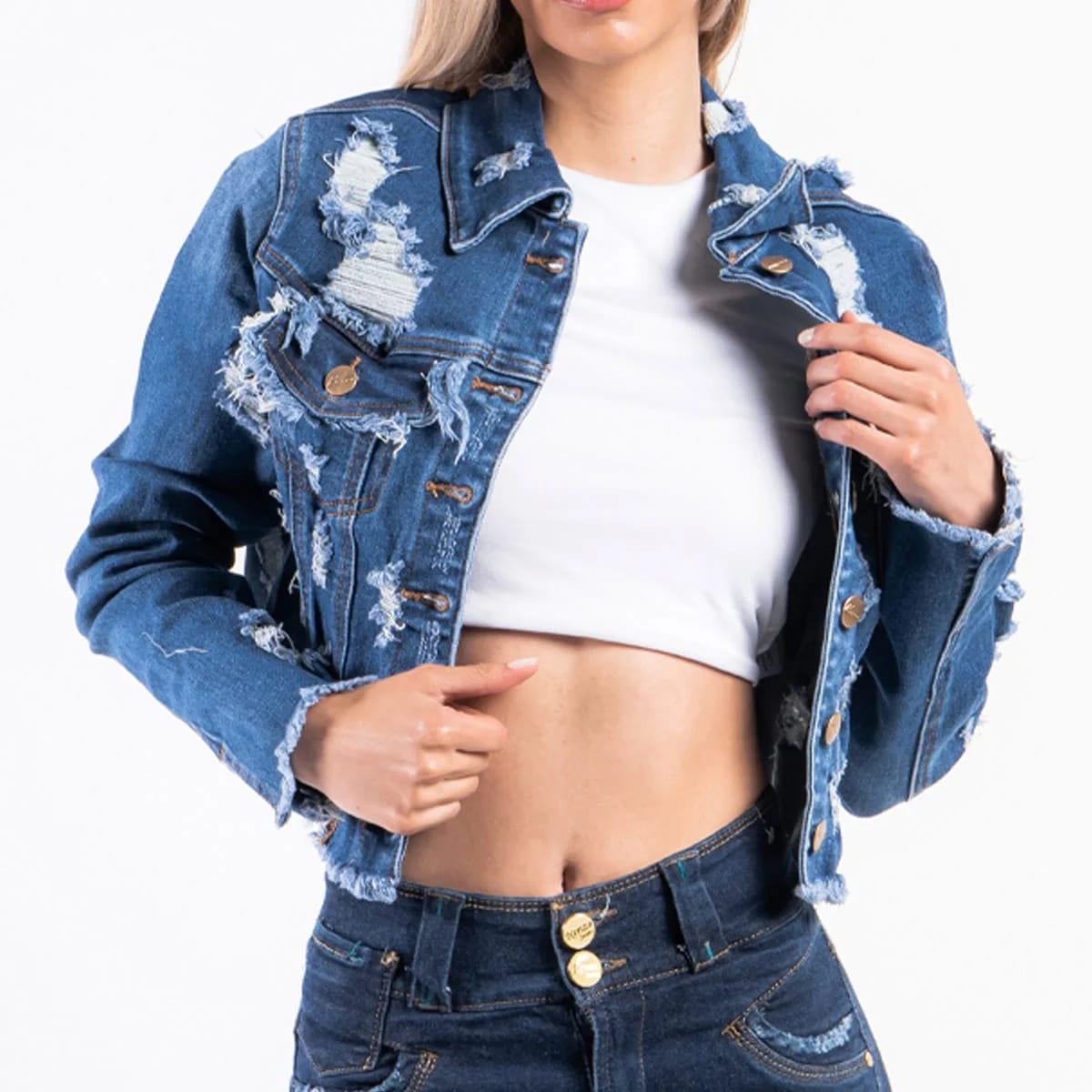 Chaqueta Corta Denim Slim Liang - imagen 1
