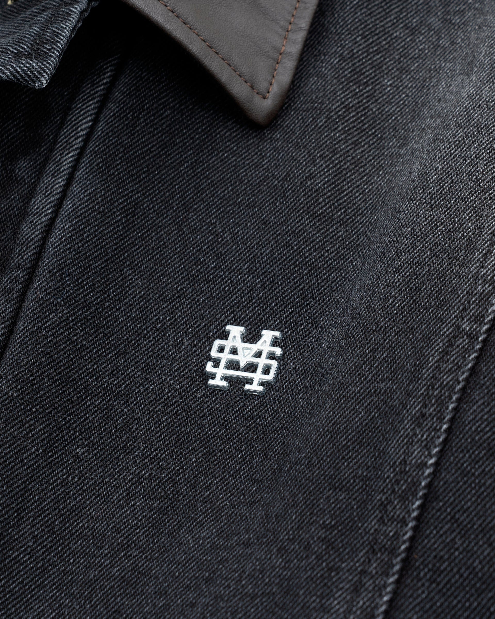 Aviator Denim Jacket - Negro Desgastado - imagen 6