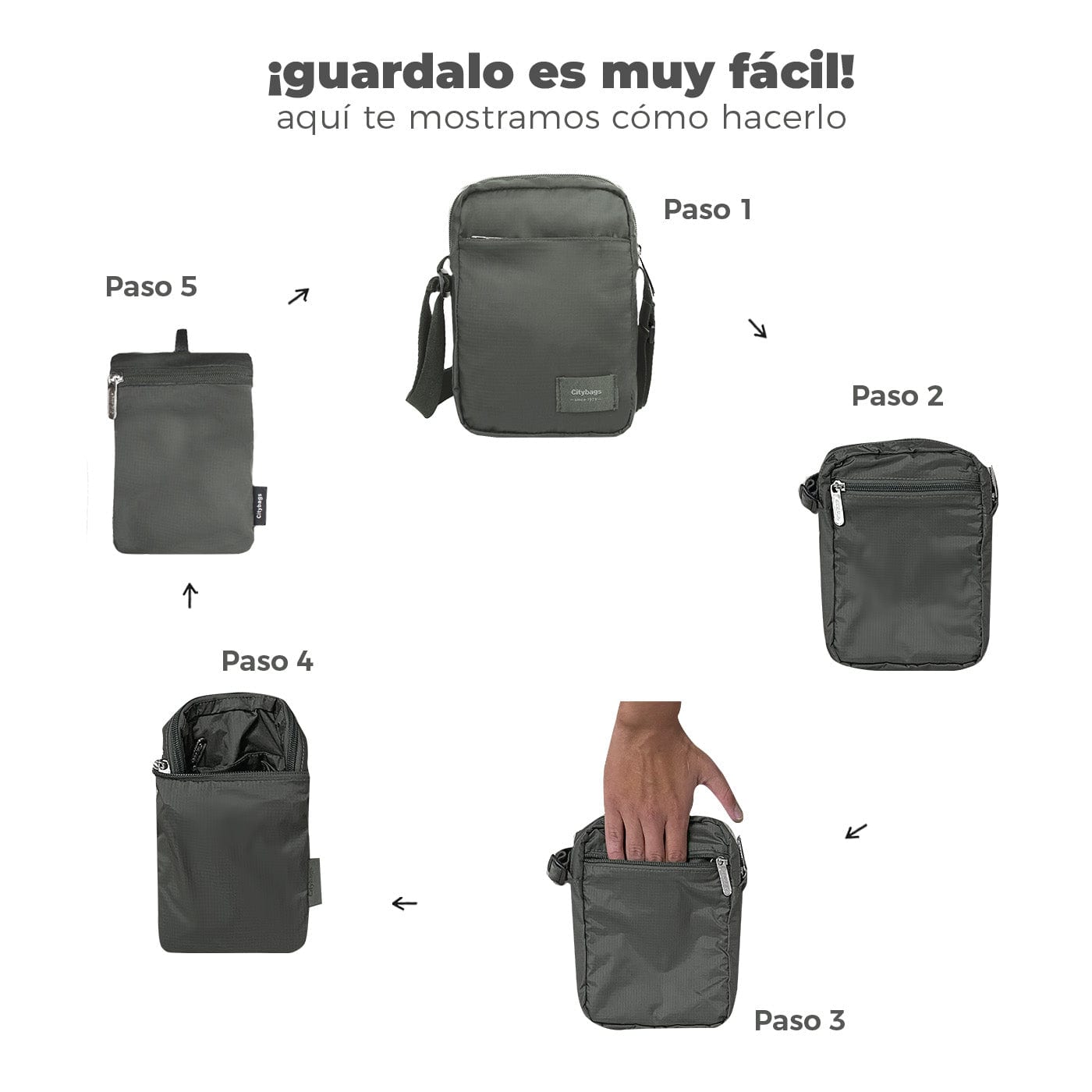 Bolso Manos Libres Mini Citybags ULTRA Bosque - imagen 6