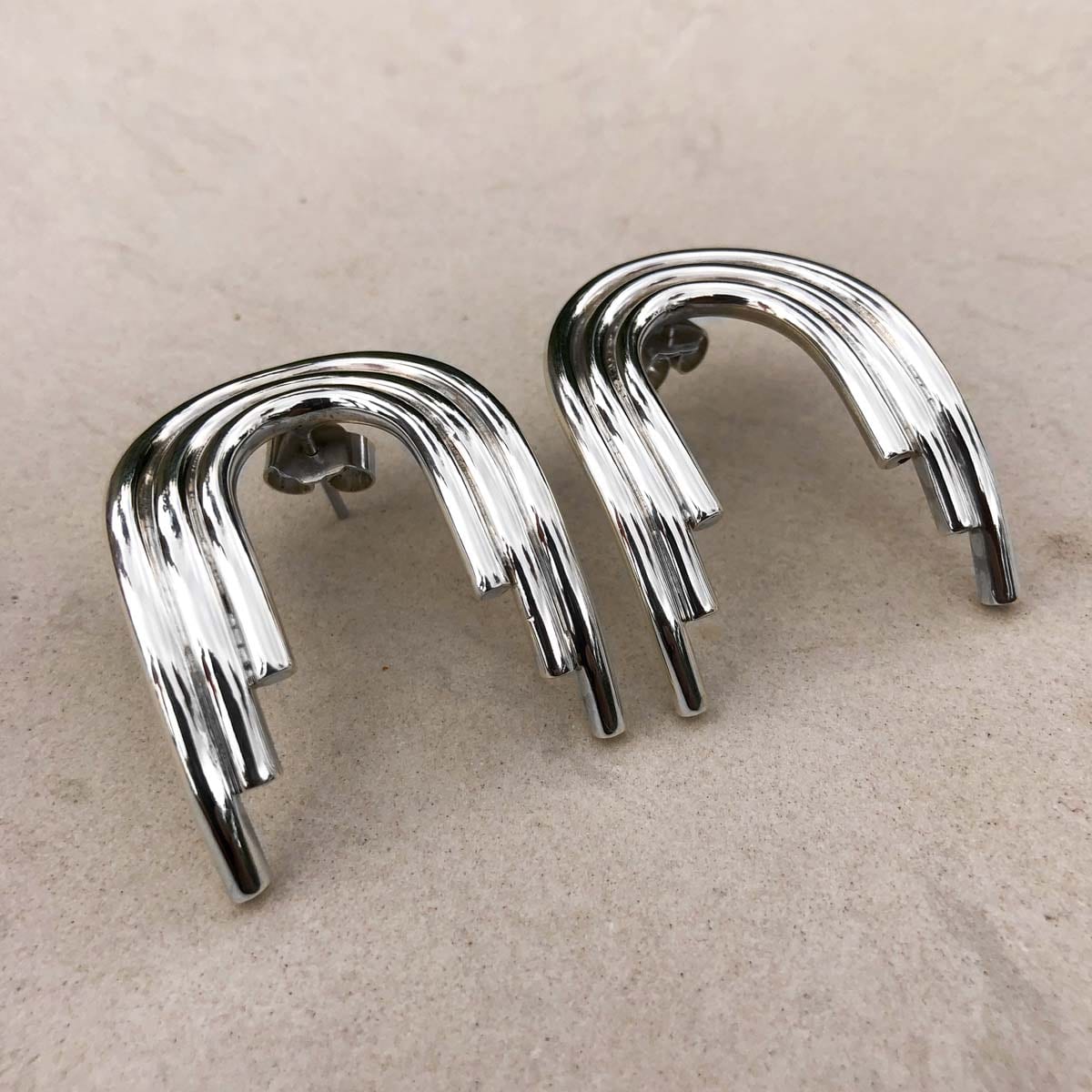 ARETES DECO GODDESS PLATA - imagen 4