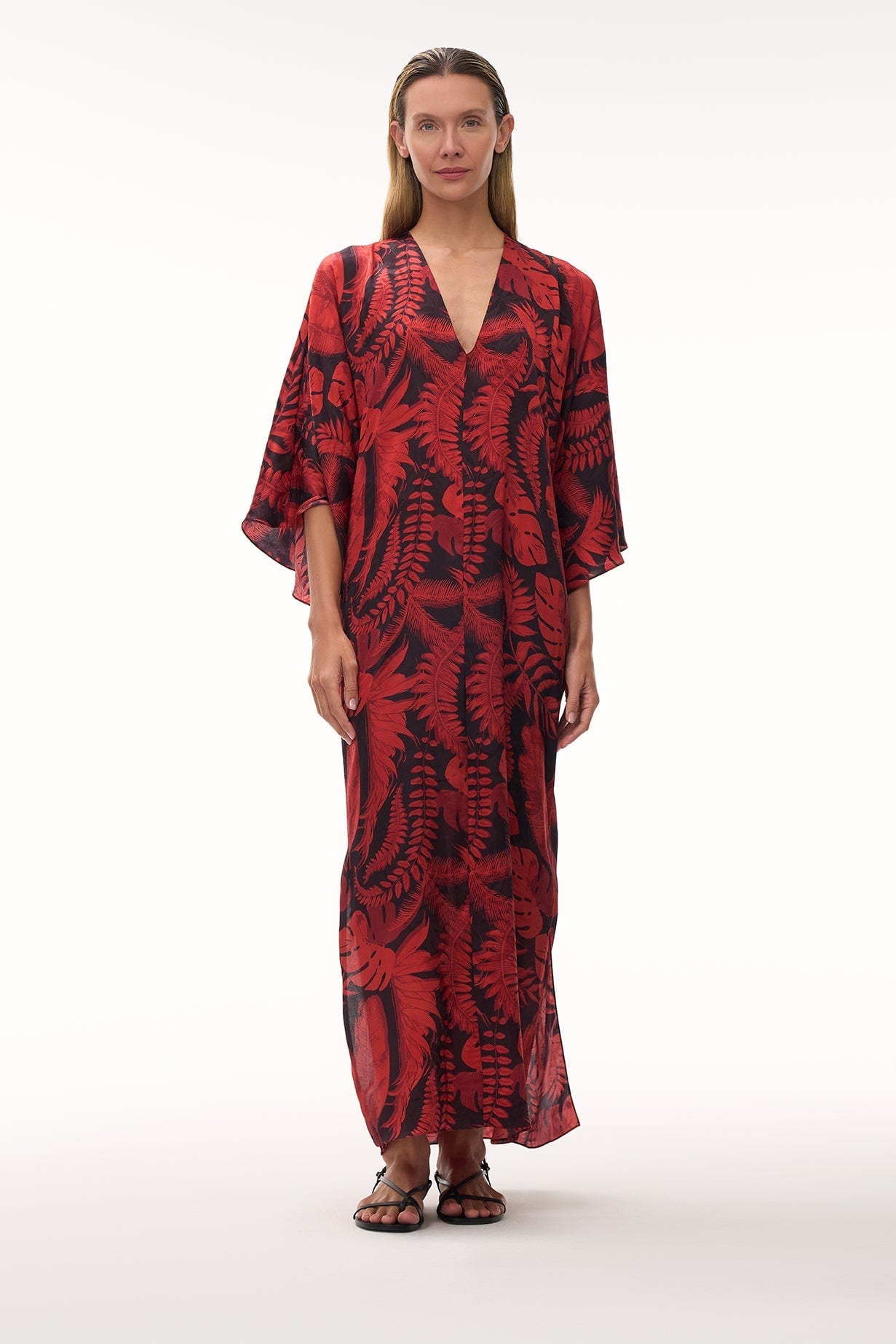 Mercedes Silk Jacquard Tunic / Cherry Rainforest - imagen 2