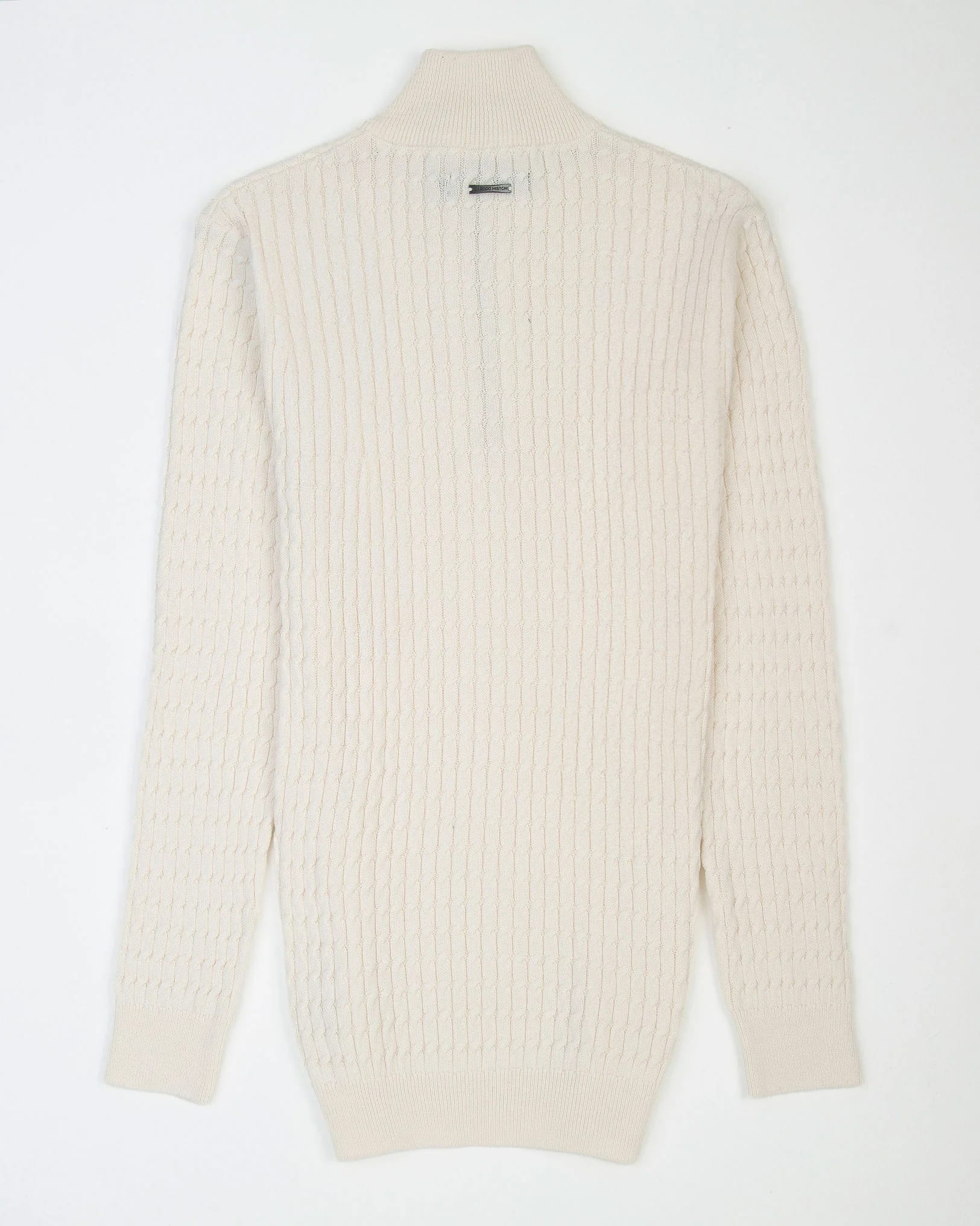 Saco Trenzado Half Zip Algodón Crema - imagen 8