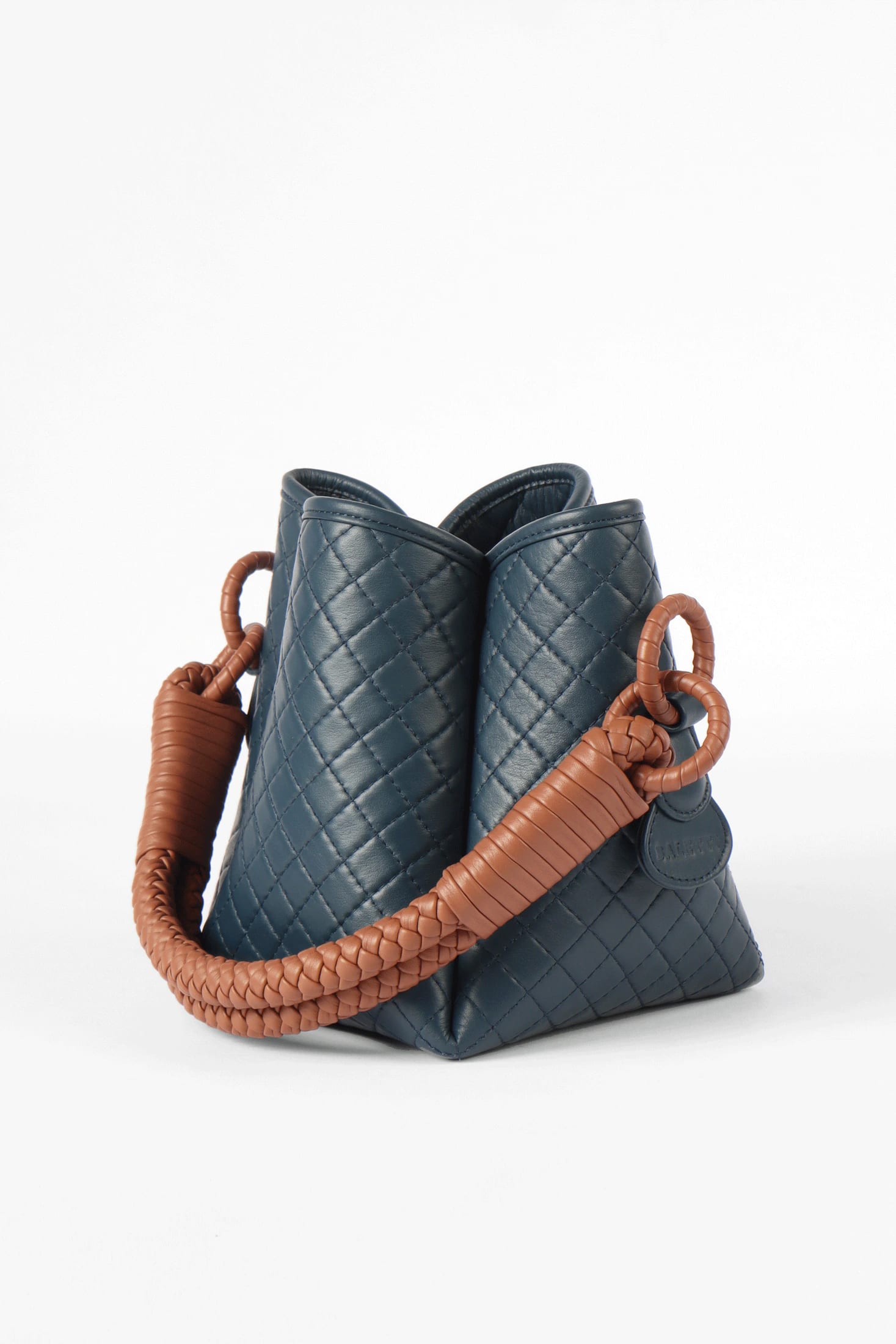 Tulip Mini  Bucket Bag, Navy Blue & Brandy - imagen 2