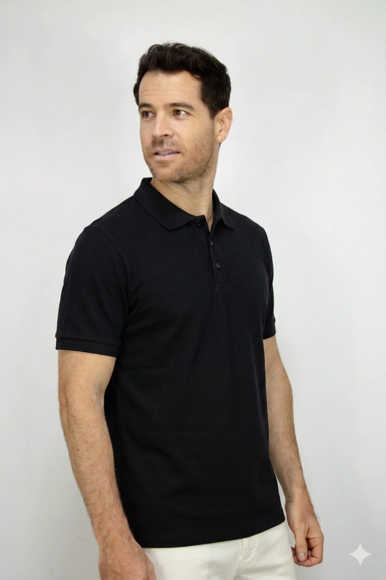 Polo Deportiva Negra Para Hombre - imagen 2