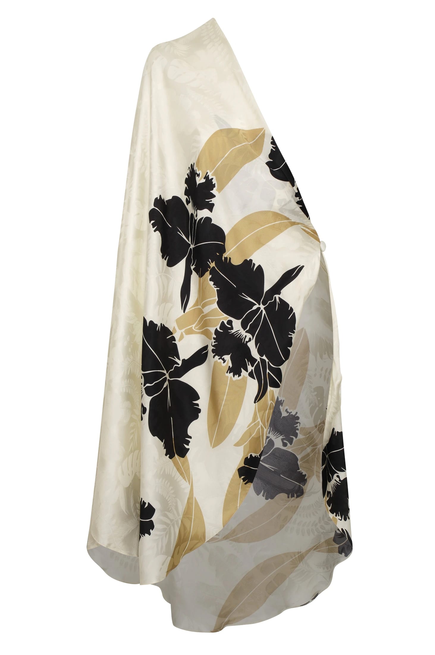 Capote Silk Jacquard Cape / Black Orchids - imagen 3